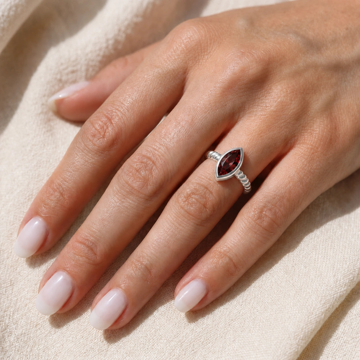 White Gold Garnet — Fiorenza