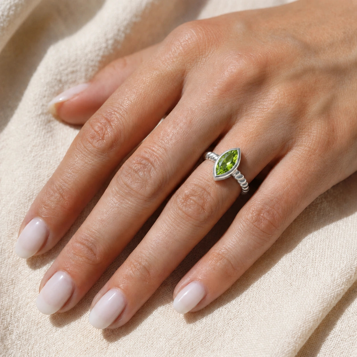 White Gold Peridot — Fiorenza