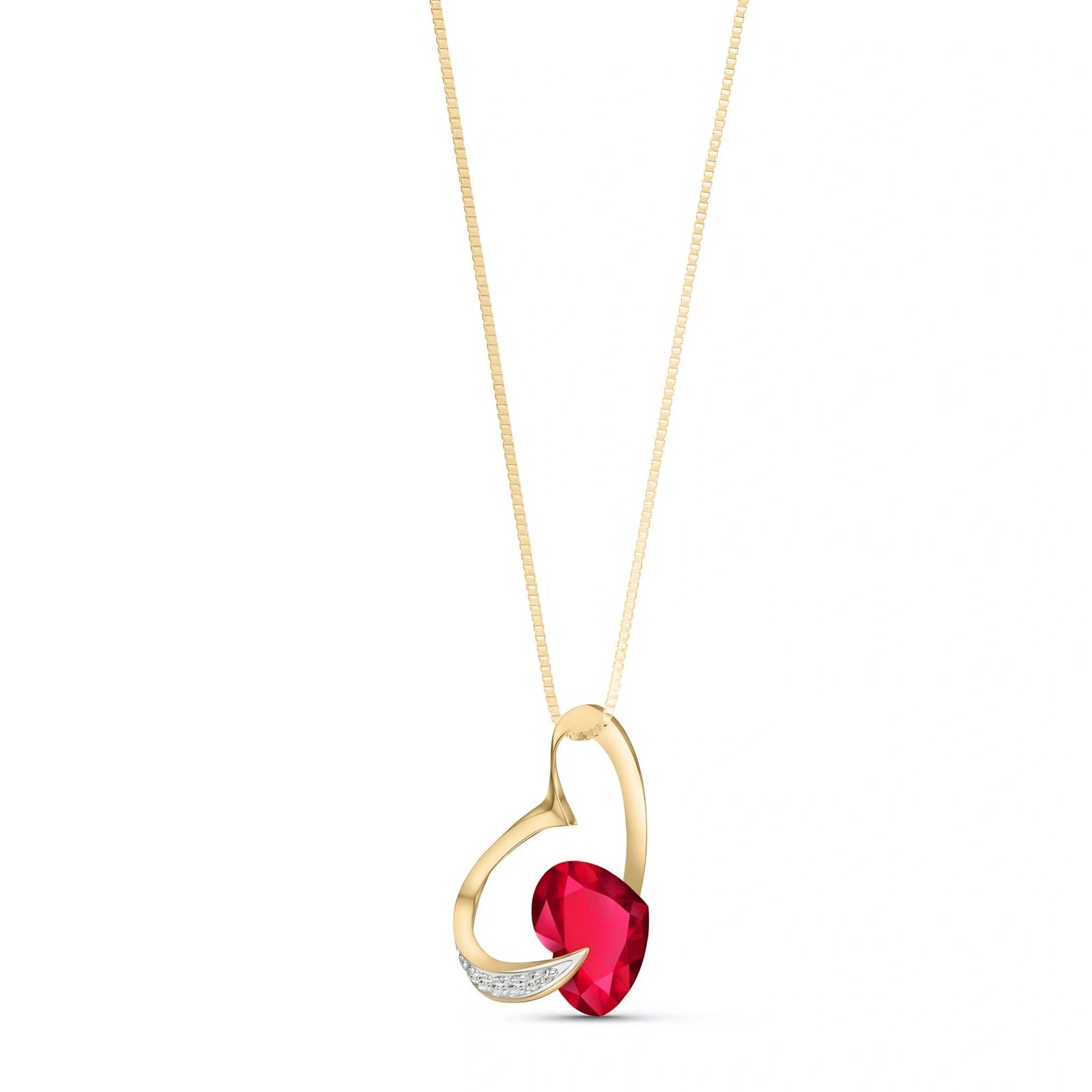 Yellow Gold Pendant Necklace Ruby 10K — Fabrizia