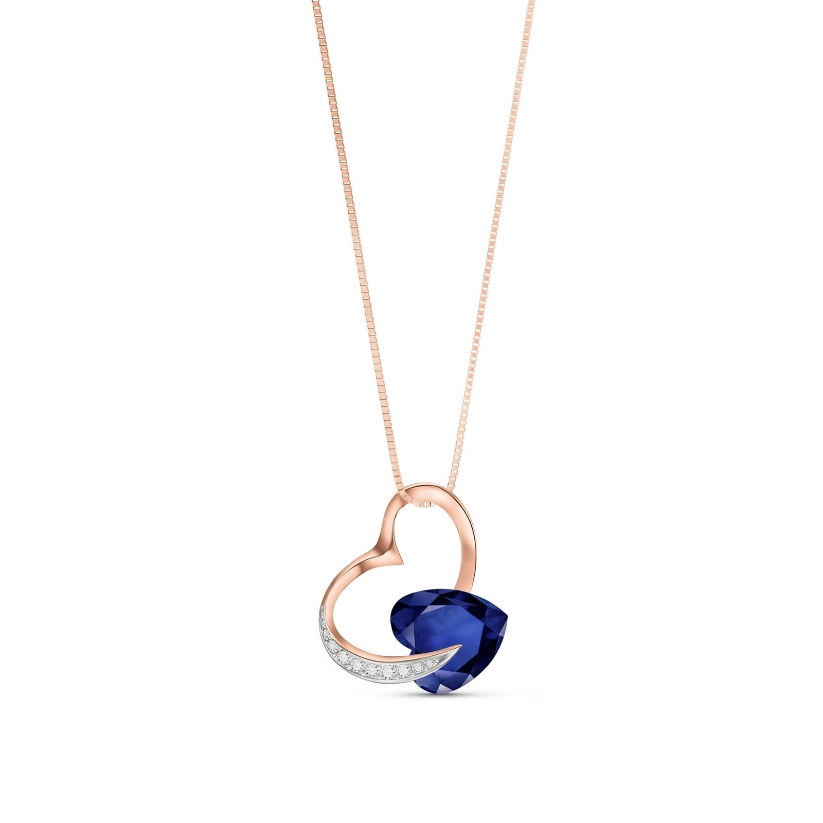 Rose Gold Pendant Necklace Sapphire 10K — Fabrizia