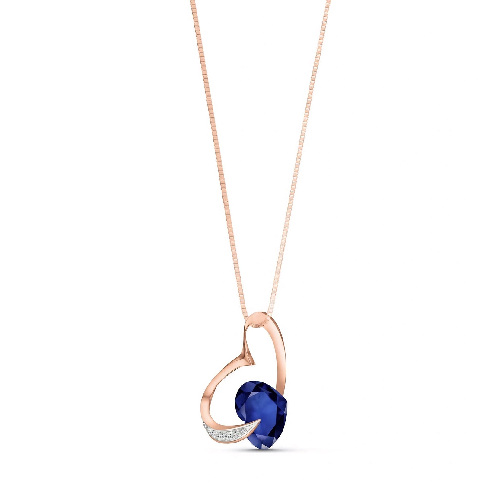 Rose Gold Pendant Necklace Sapphire 10K — Fabrizia