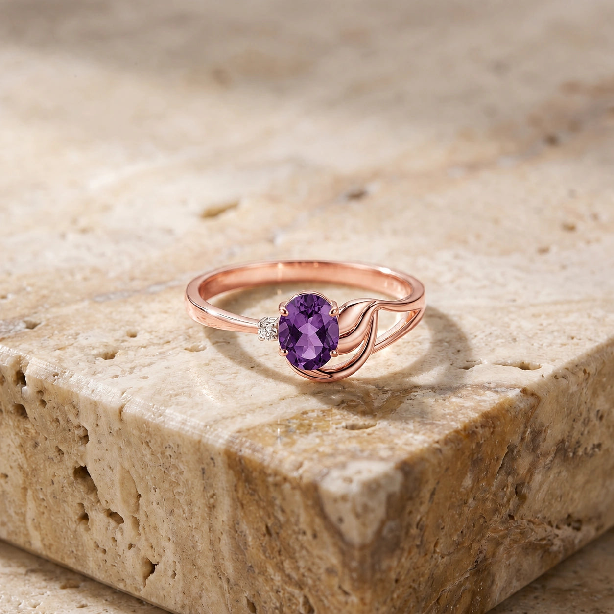 Rose Gold Amethyst & Diamond — Fiorina