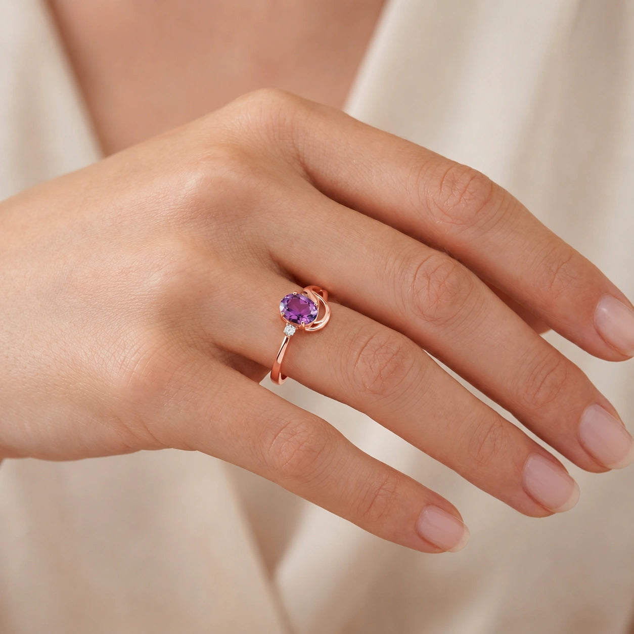 Rose Gold Amethyst & Diamond — Fiorina