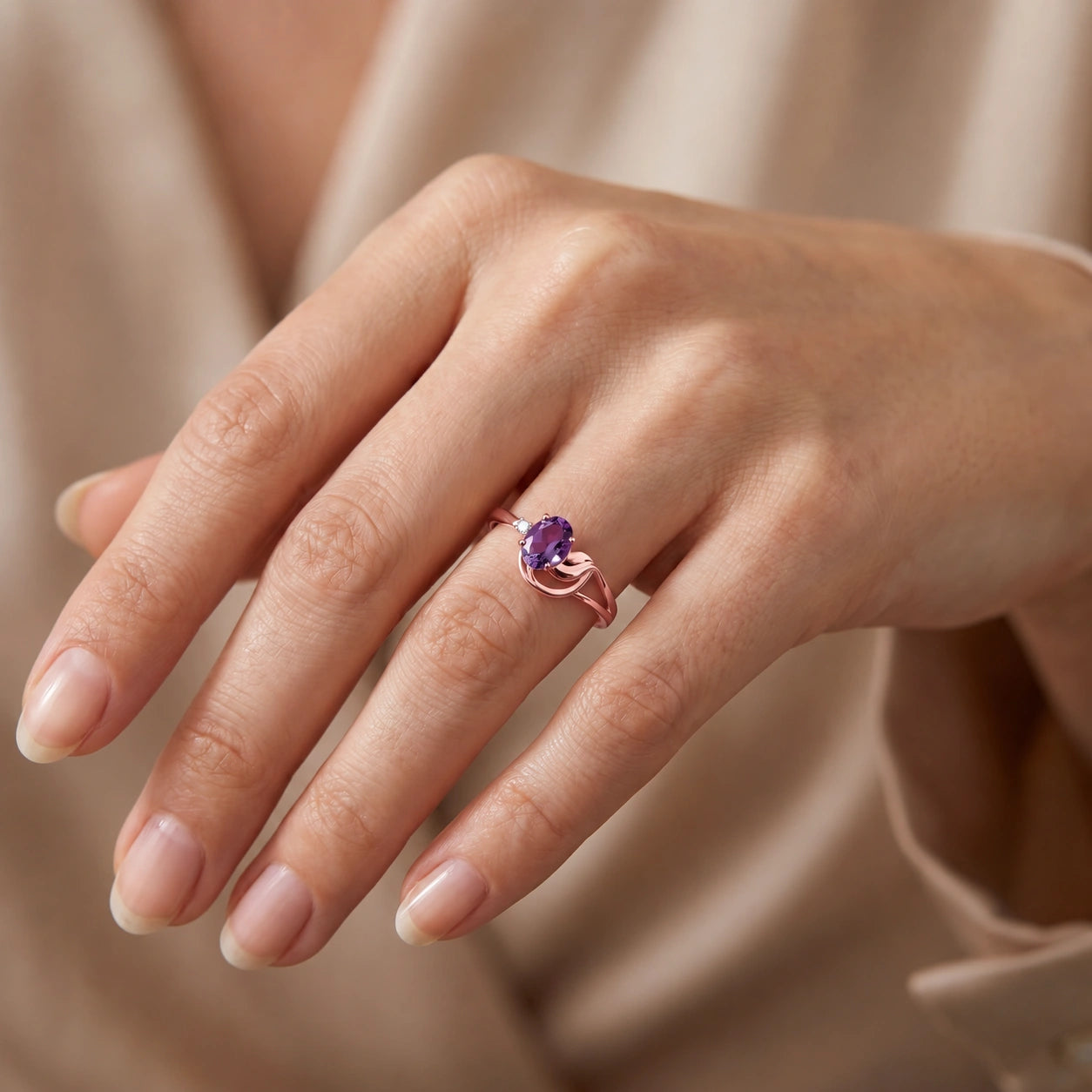 Rose Gold Amethyst & Diamond — Fiorina