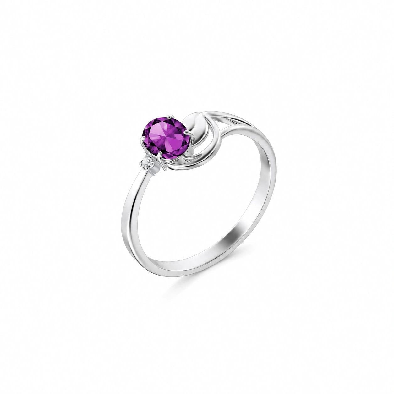 White Gold Amethyst & Diamond — Fiorina