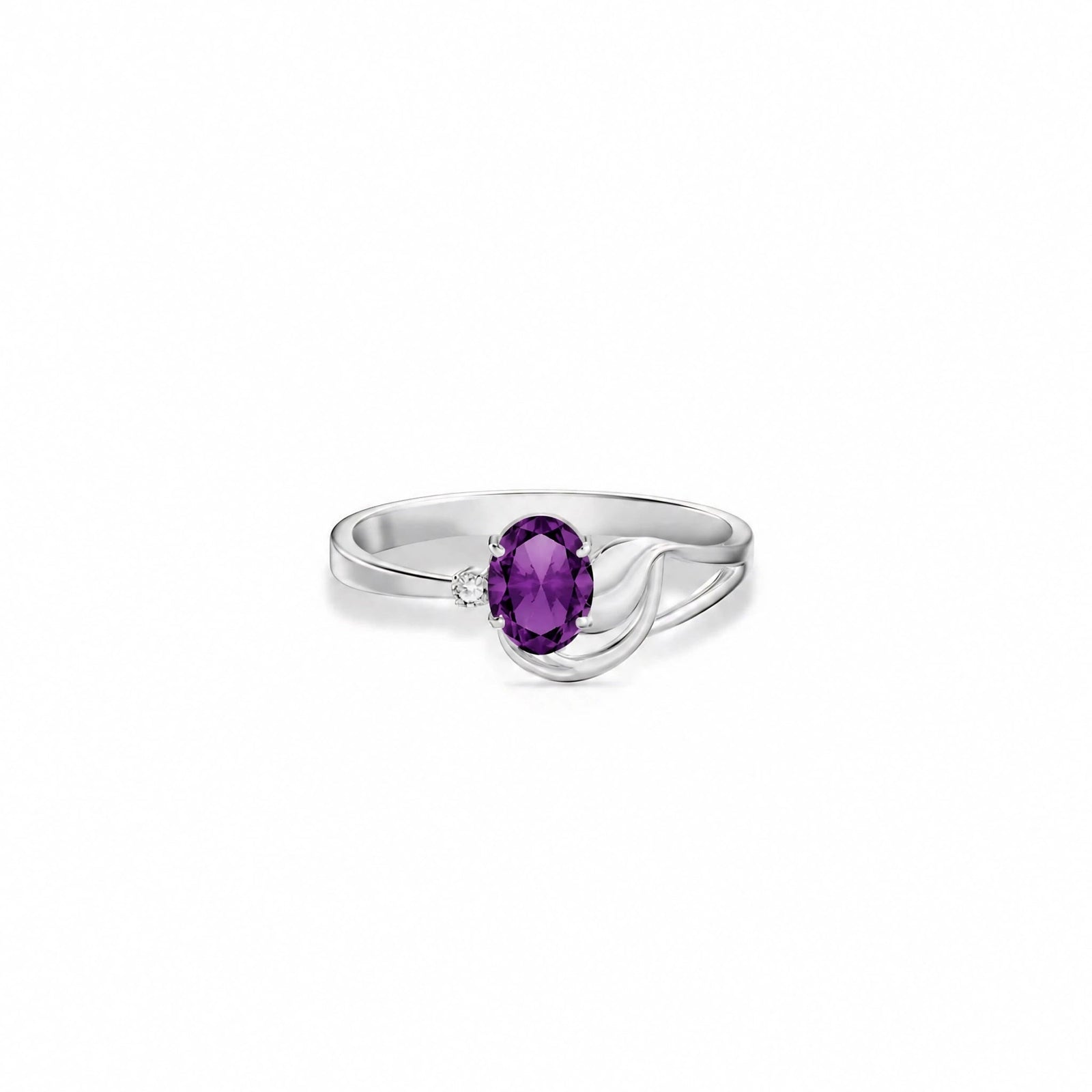 White Gold Amethyst & Diamond — Fiorina