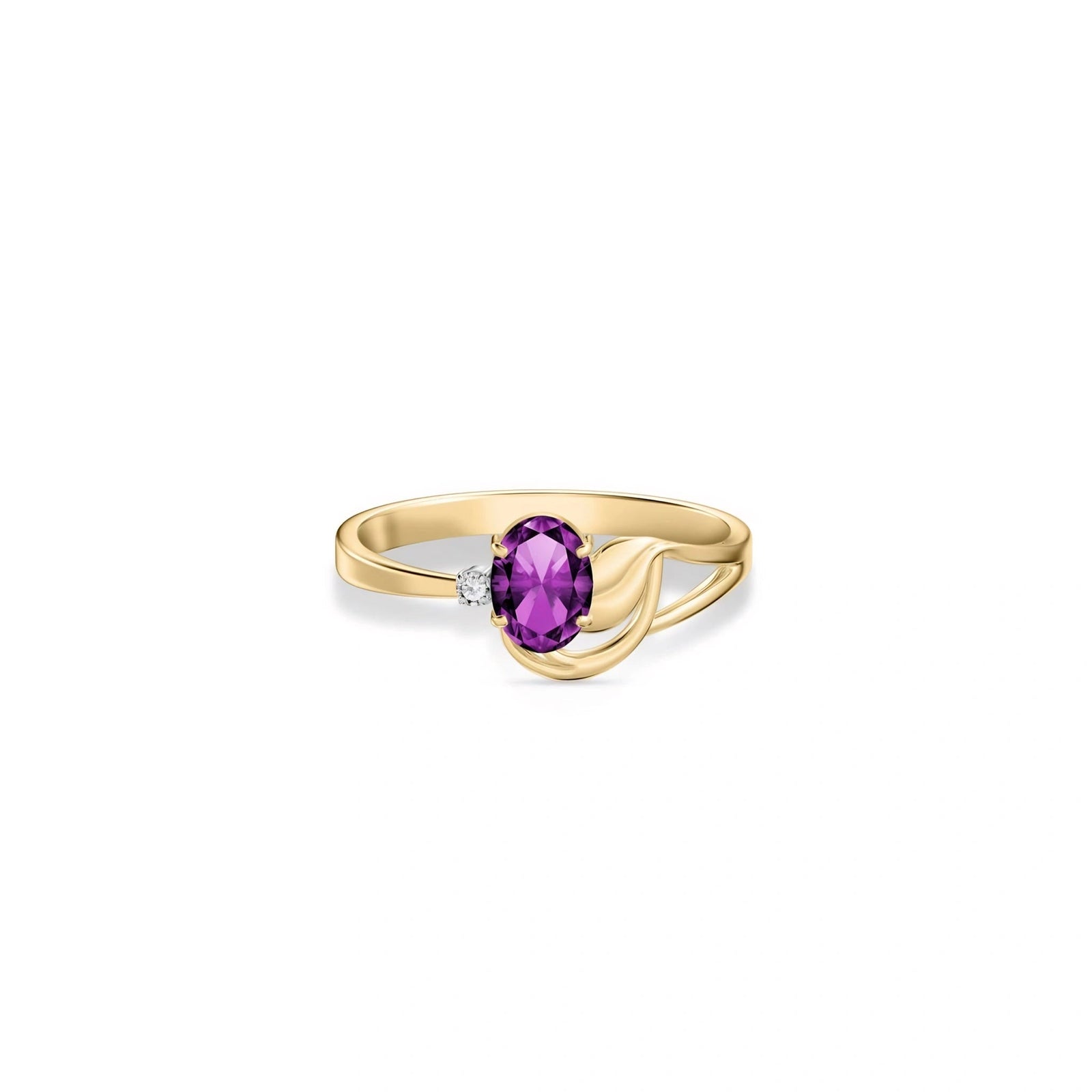 Yellow Gold Amethyst & Diamond — Fiorina