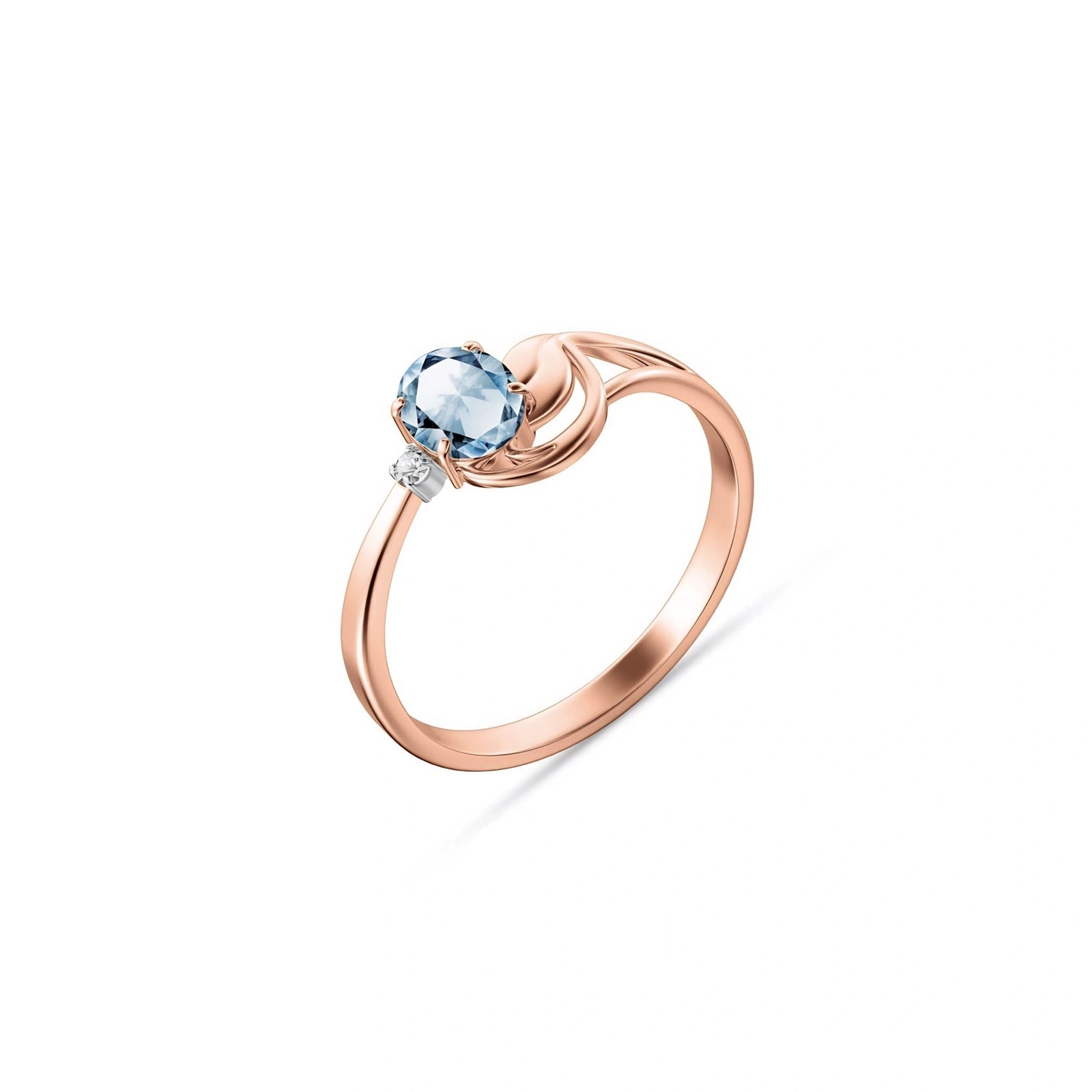 Rose Gold Diamond & Aquamarine — Fiorina