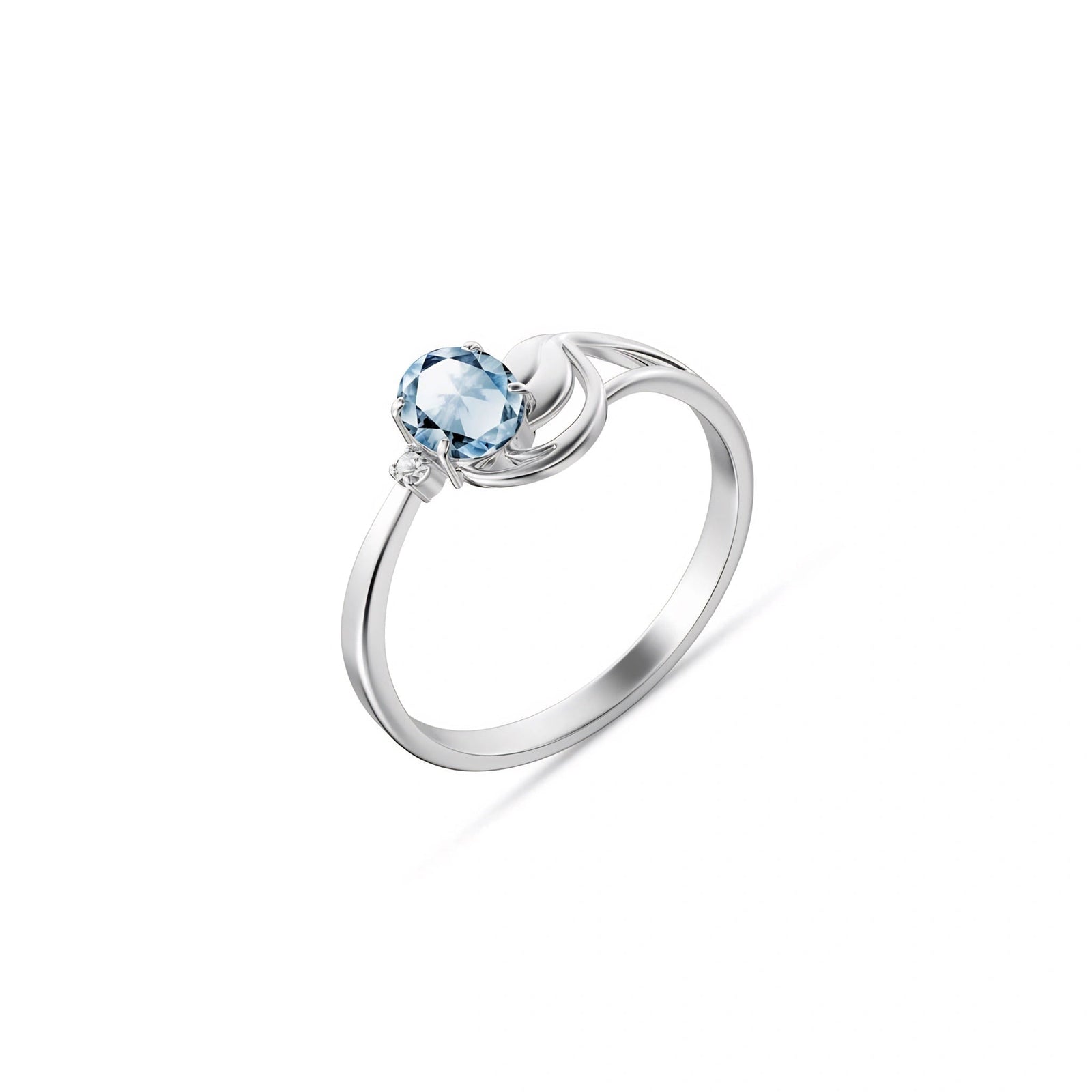 White Gold Diamond & Aquamarine — Fiorina