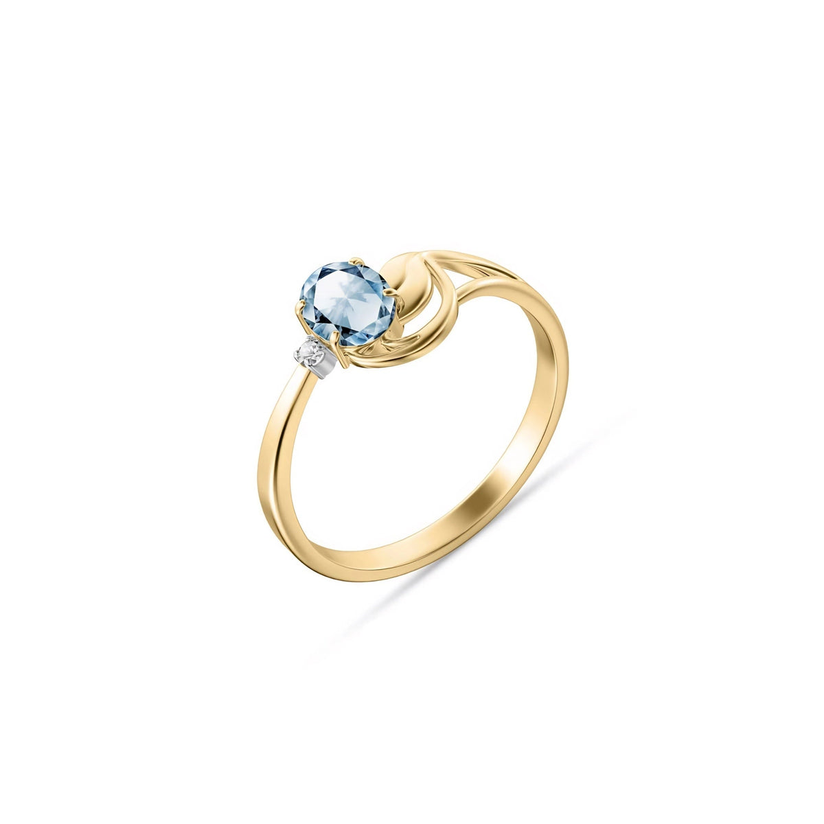 Yellow Gold Diamond & Aquamarine — Fiorina