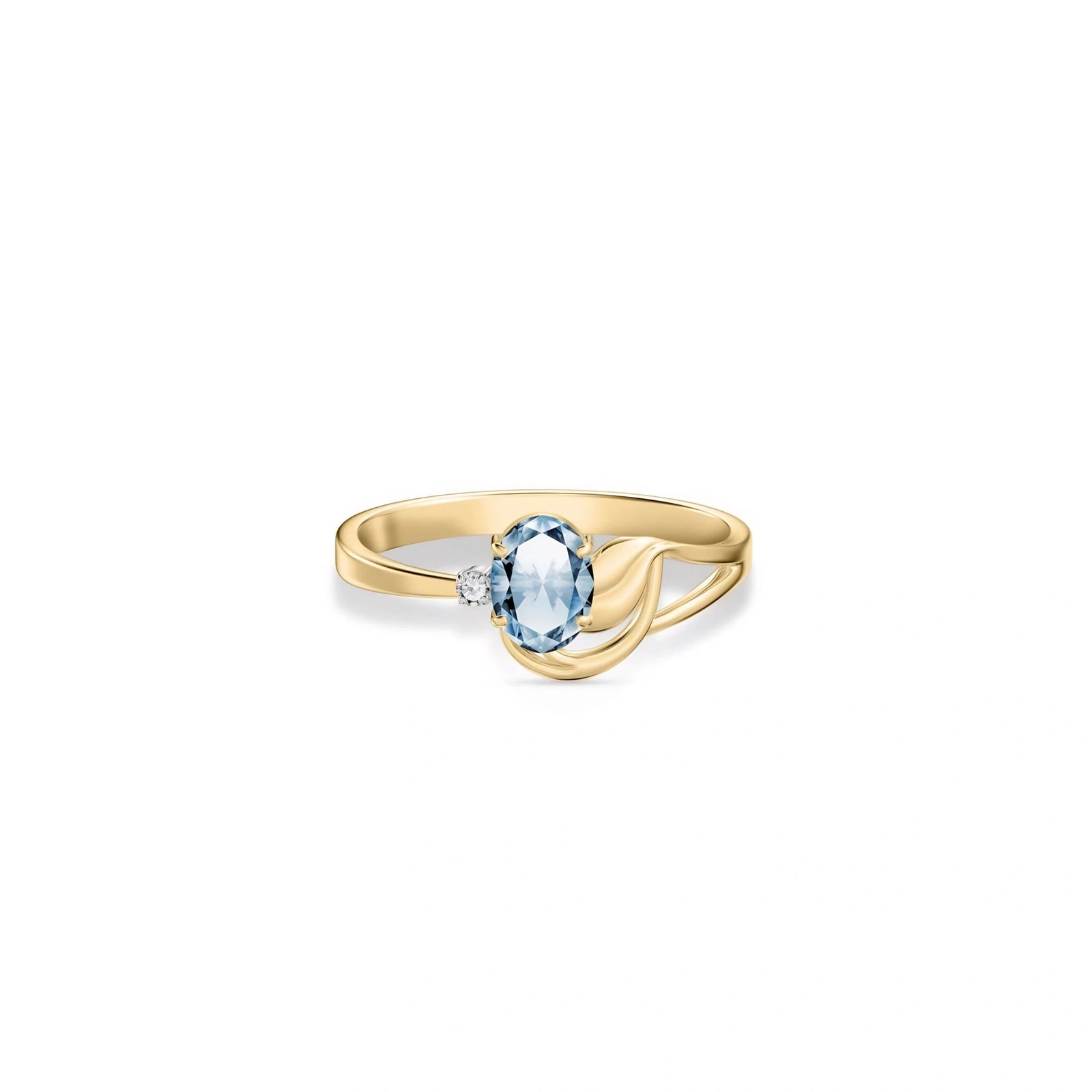 Yellow Gold Diamond & Aquamarine — Fiorina
