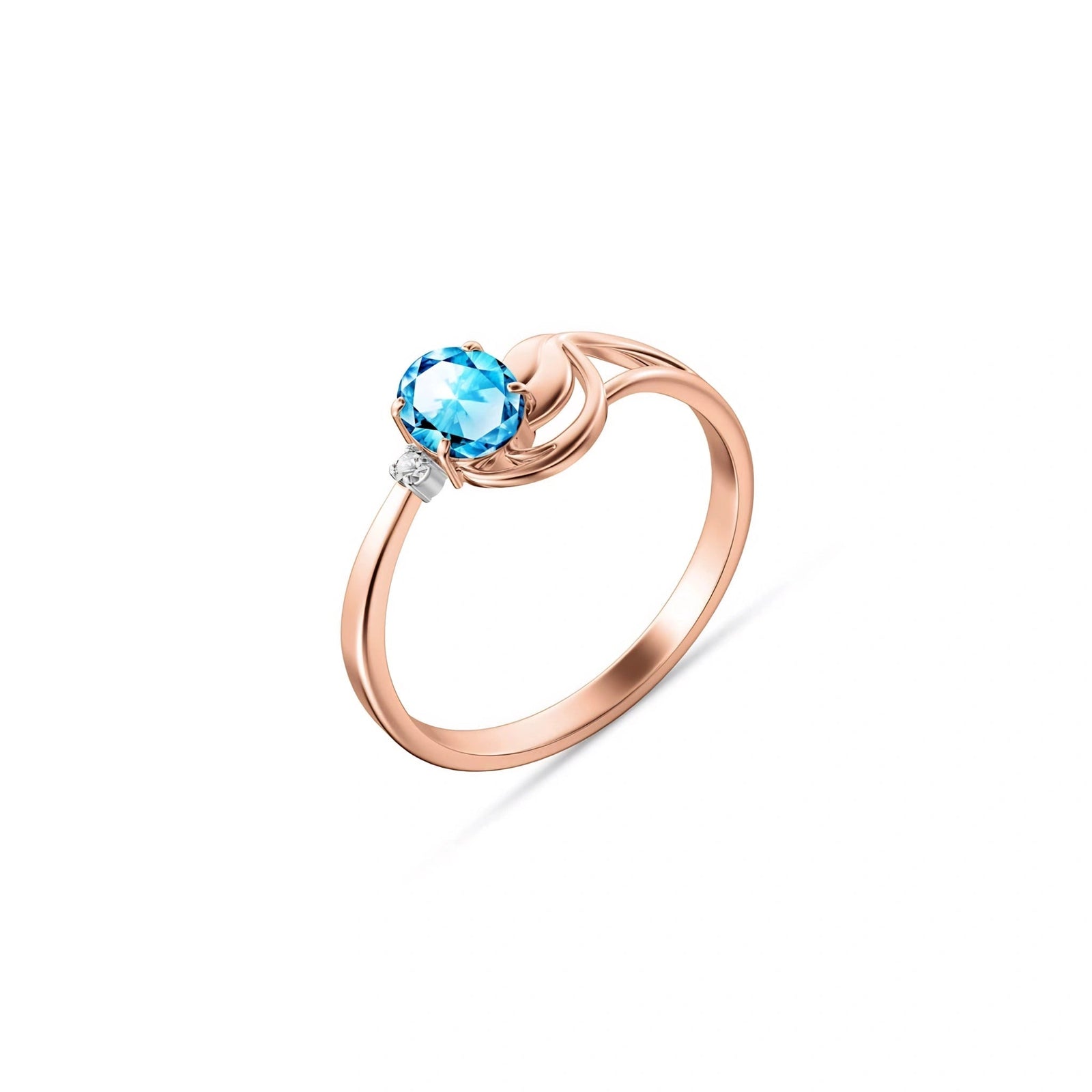 Rose Gold Diamond & Blue Topaz — Fiorina