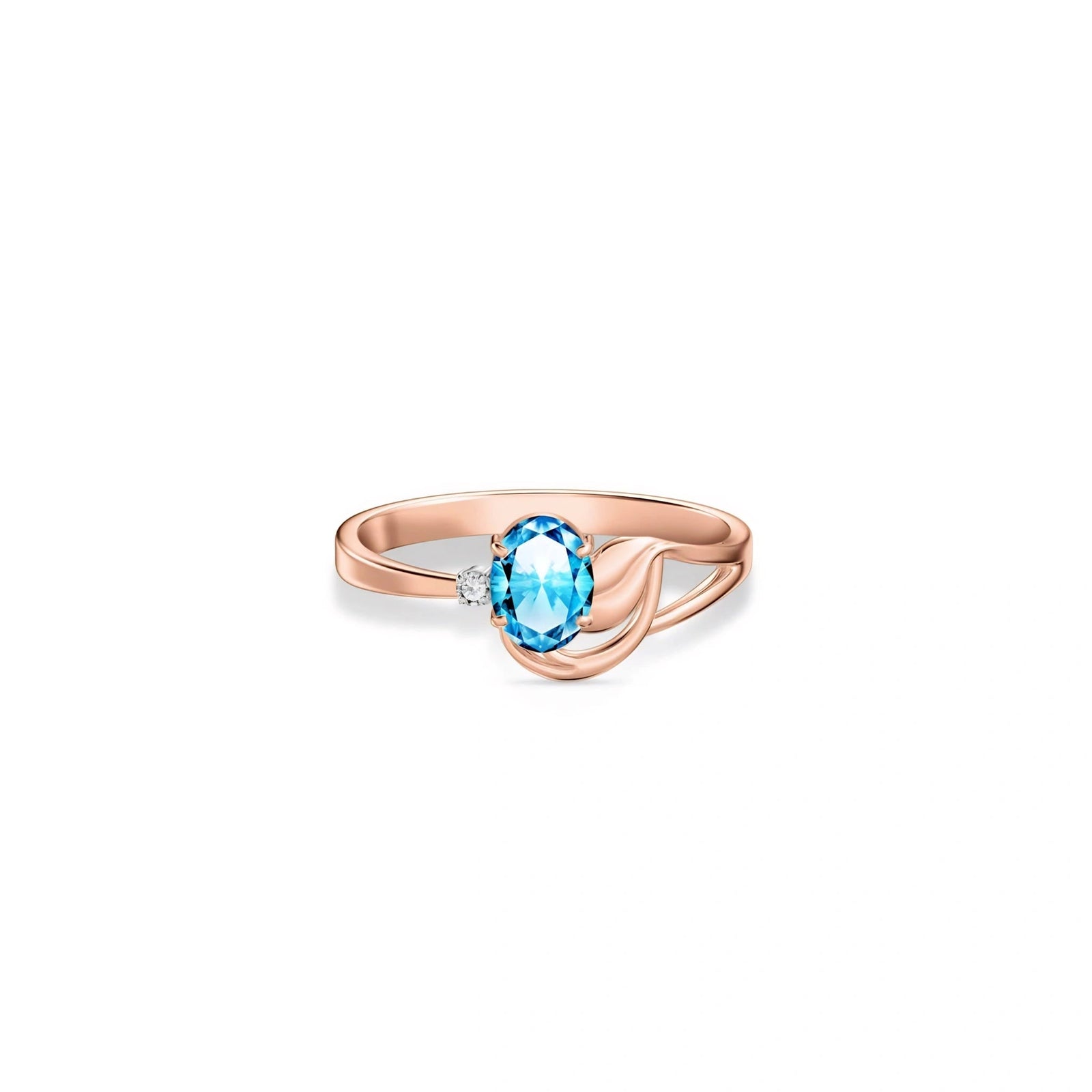 Rose Gold Diamond & Blue Topaz — Fiorina