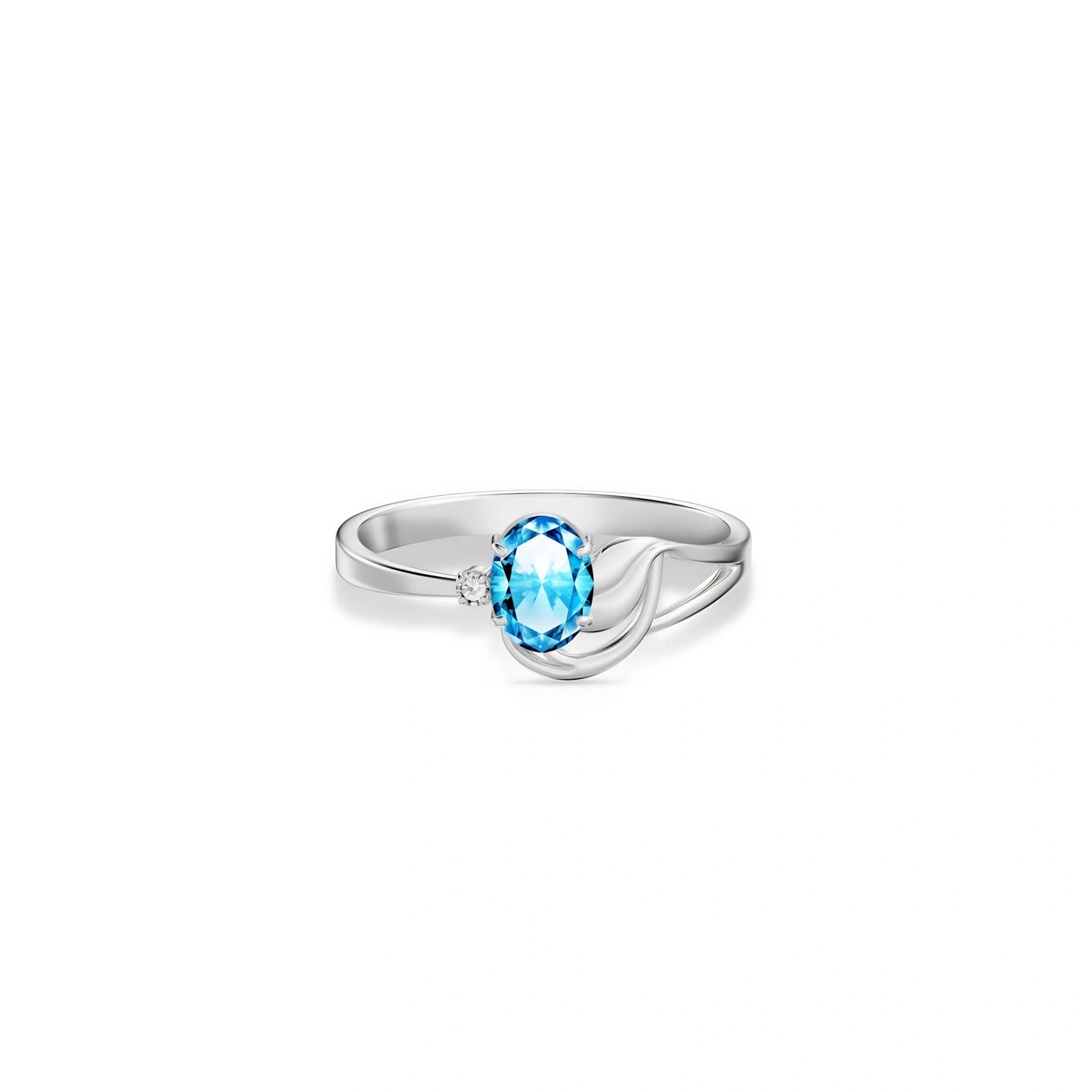 White Gold Diamond & Blue Topaz — Fiorina