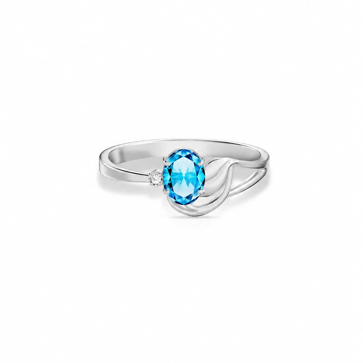 White Gold Diamond & Blue Topaz — Fiorina