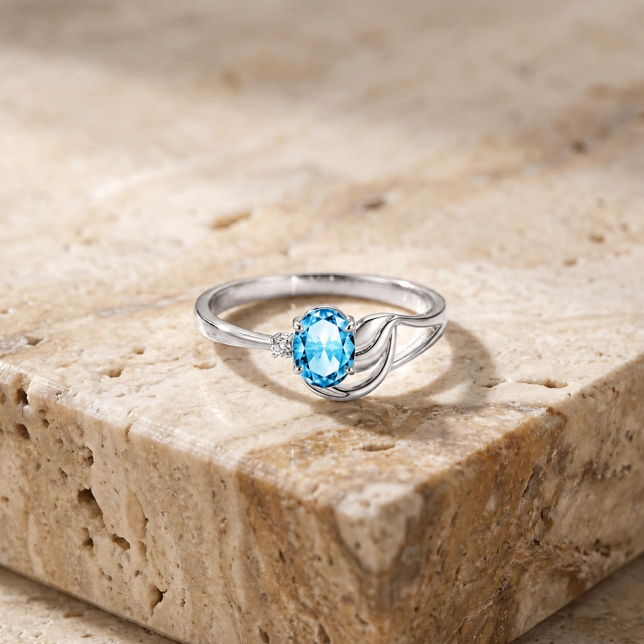 White Gold Diamond & Blue Topaz — Fiorina