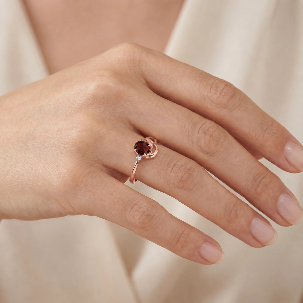 Rose Gold Diamond & Garnet — Fiorina