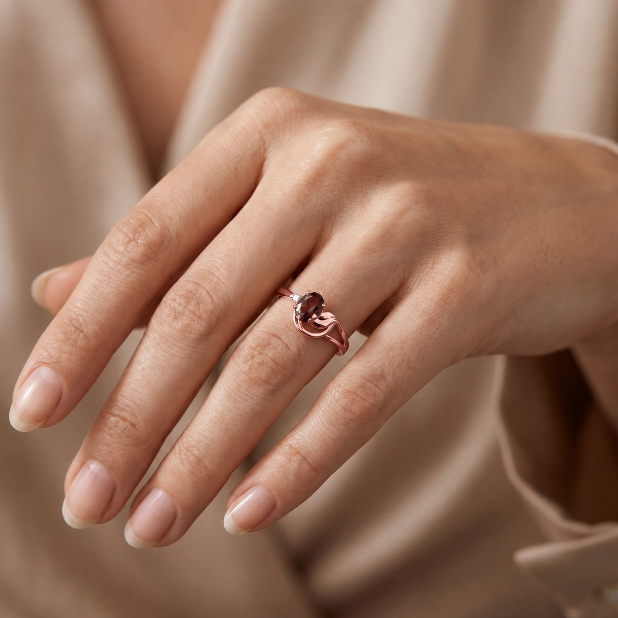 Rose Gold Diamond & Garnet — Fiorina