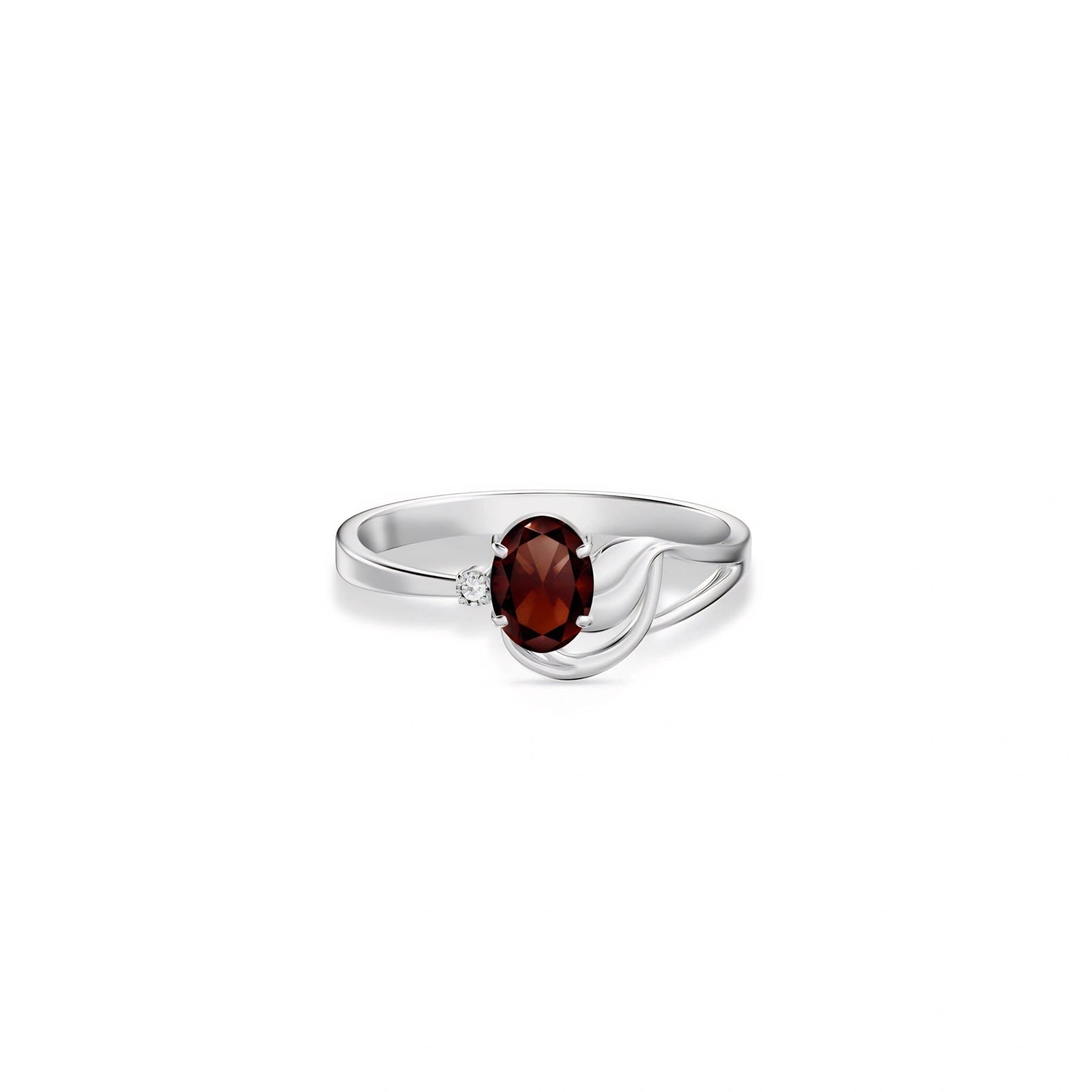 White Gold Diamond & Garnet — Fiorina
