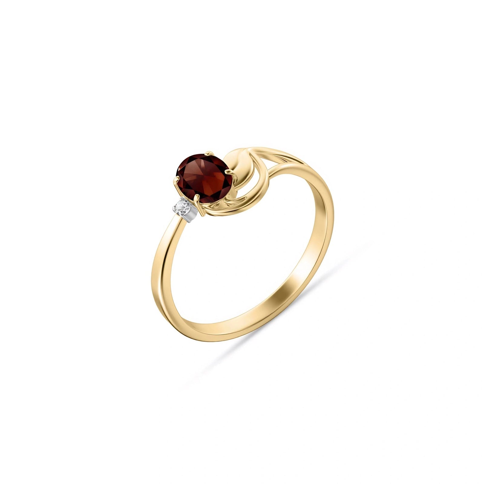 Yellow Gold Diamond & Garnet — Fiorina