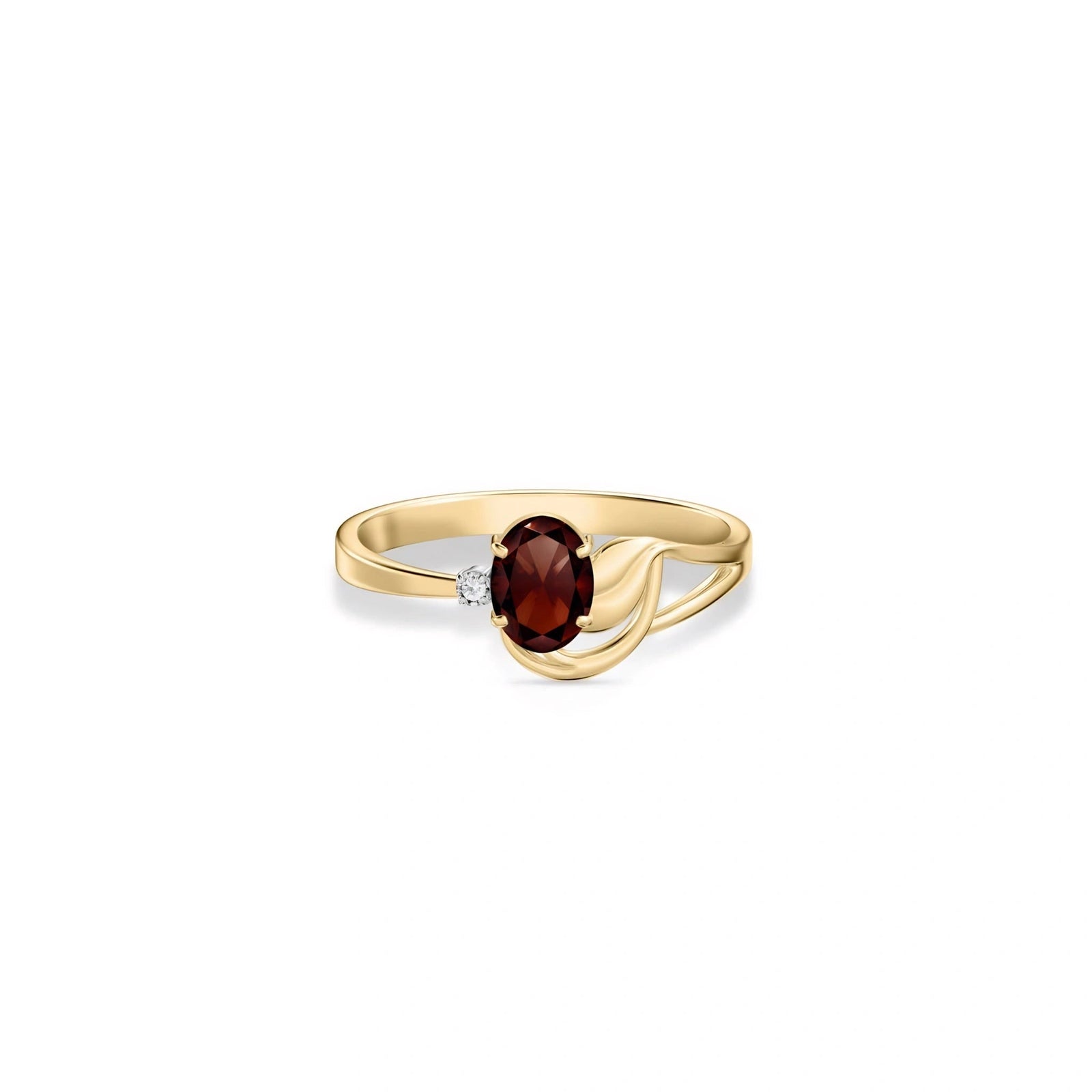 Yellow Gold Diamond & Garnet — Fiorina