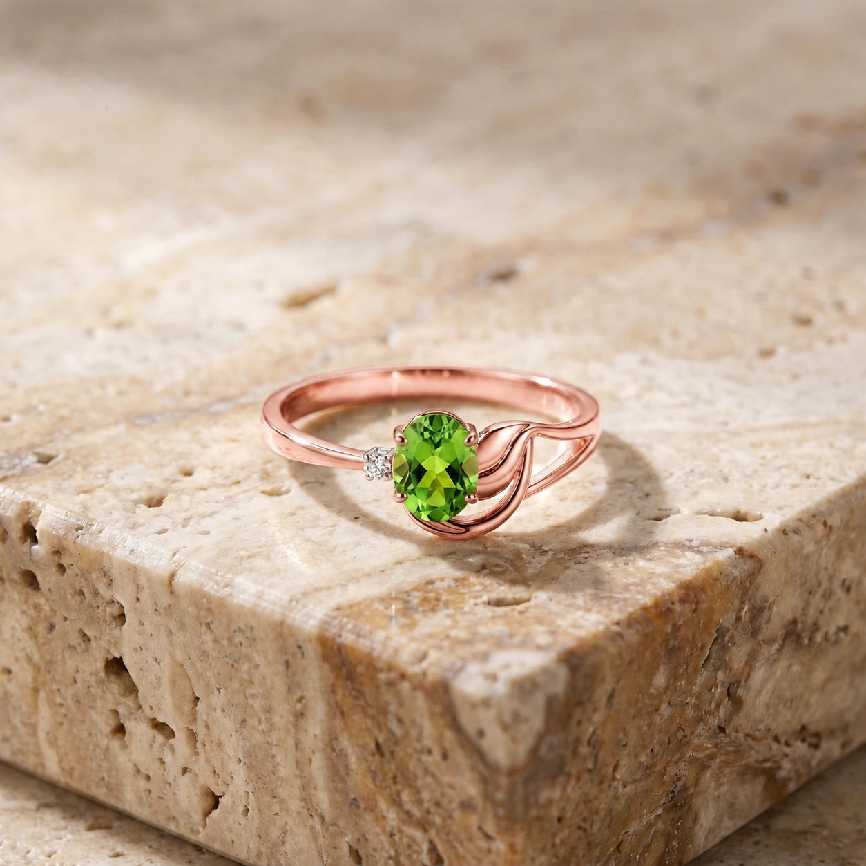Rose Gold Diamond & Peridot — Fiorina