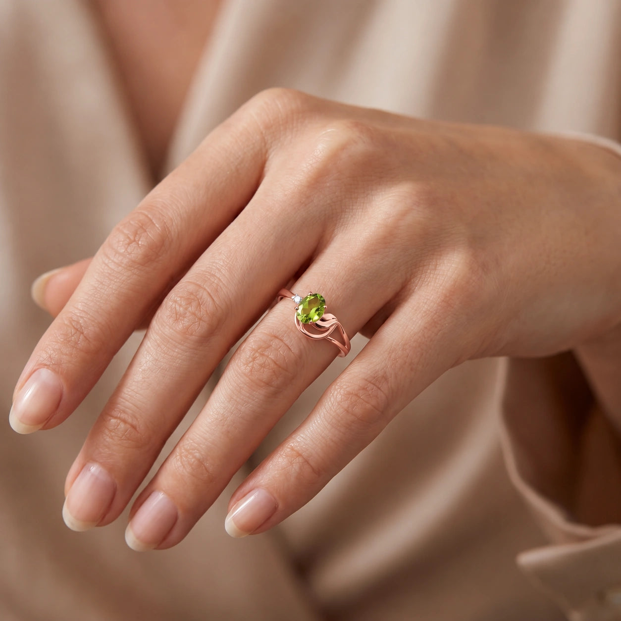 Rose Gold Diamond & Peridot — Fiorina