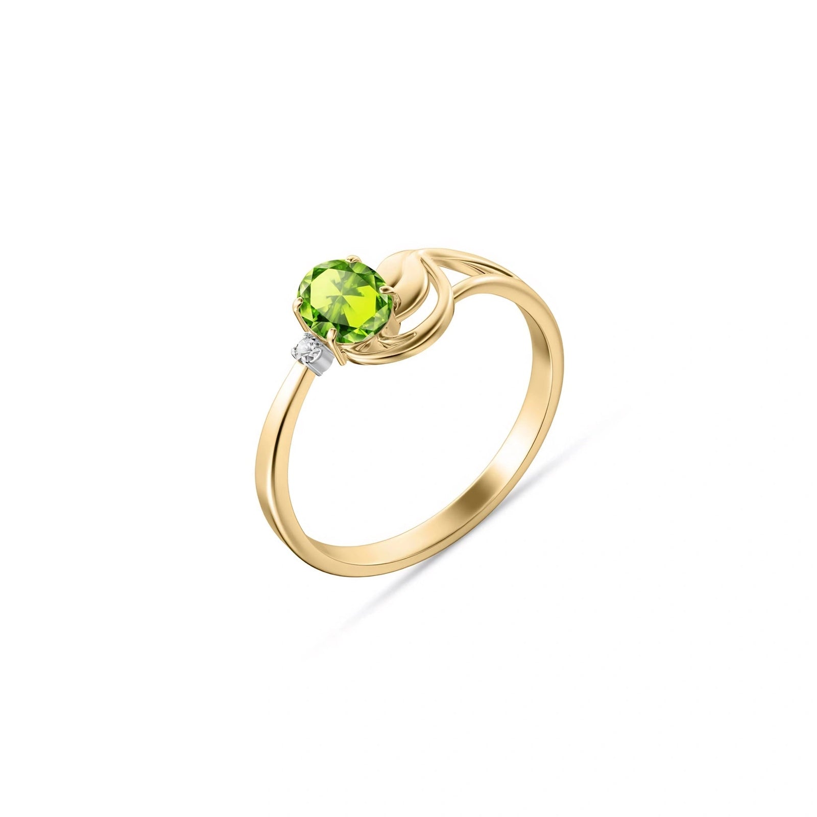 Yellow Gold Diamond & Peridot — Fiorina