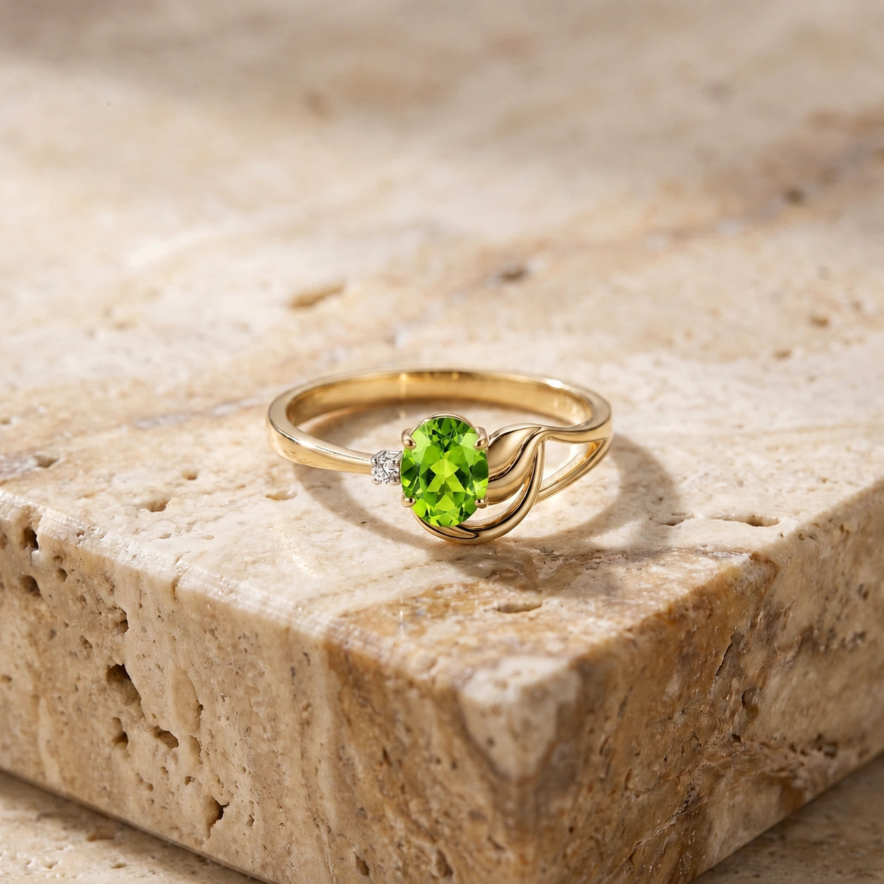Yellow Gold Diamond & Peridot — Fiorina