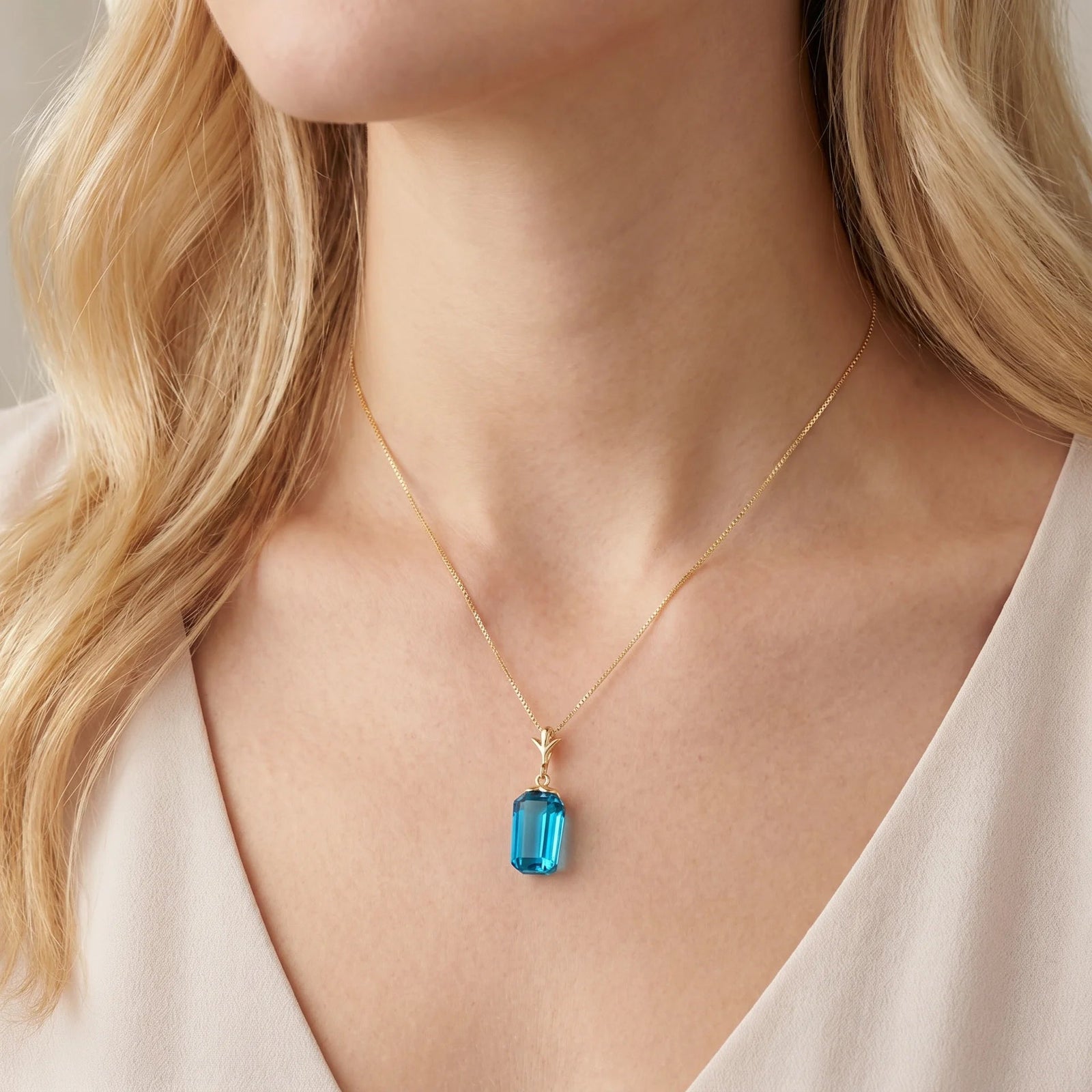 Yellow Gold Blue Topaz — Concettina