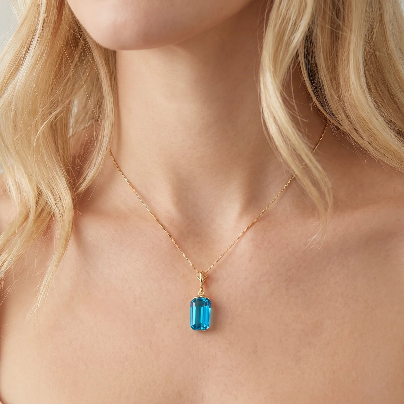 Yellow Gold Blue Topaz — Concettina