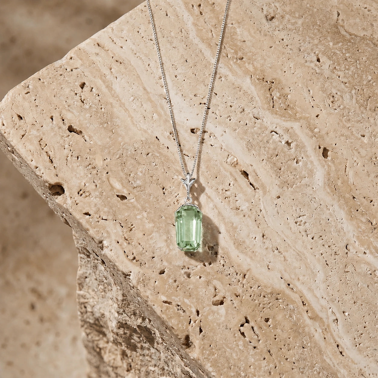White Gold Green Amethyst — Concettina