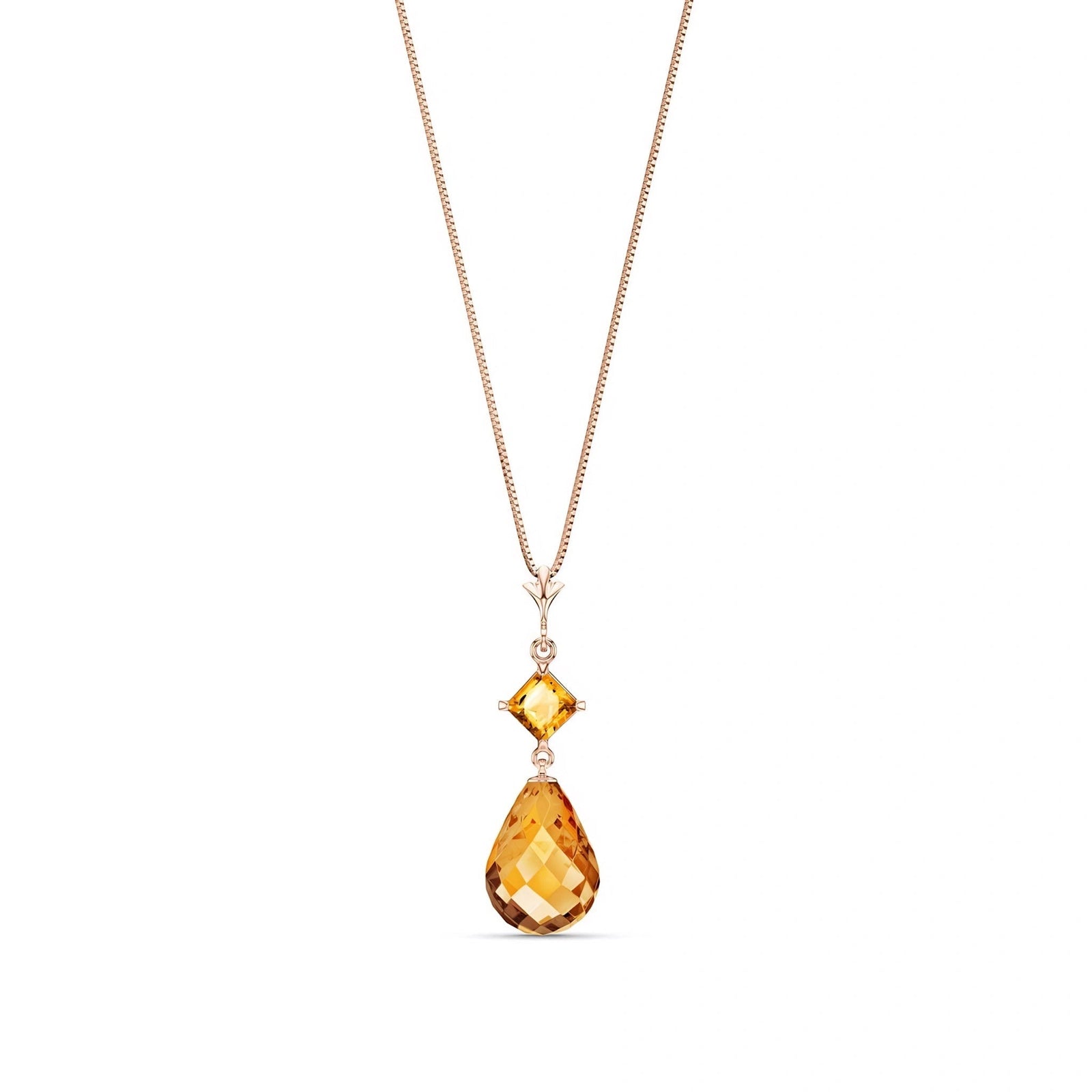 Rose Gold Pendant Necklace Amethyst 10K — Saveria