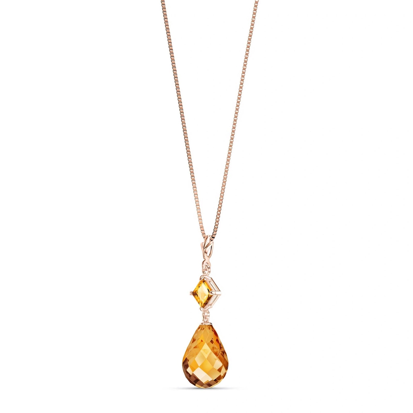 Rose Gold Pendant Necklace Amethyst 10K — Saveria