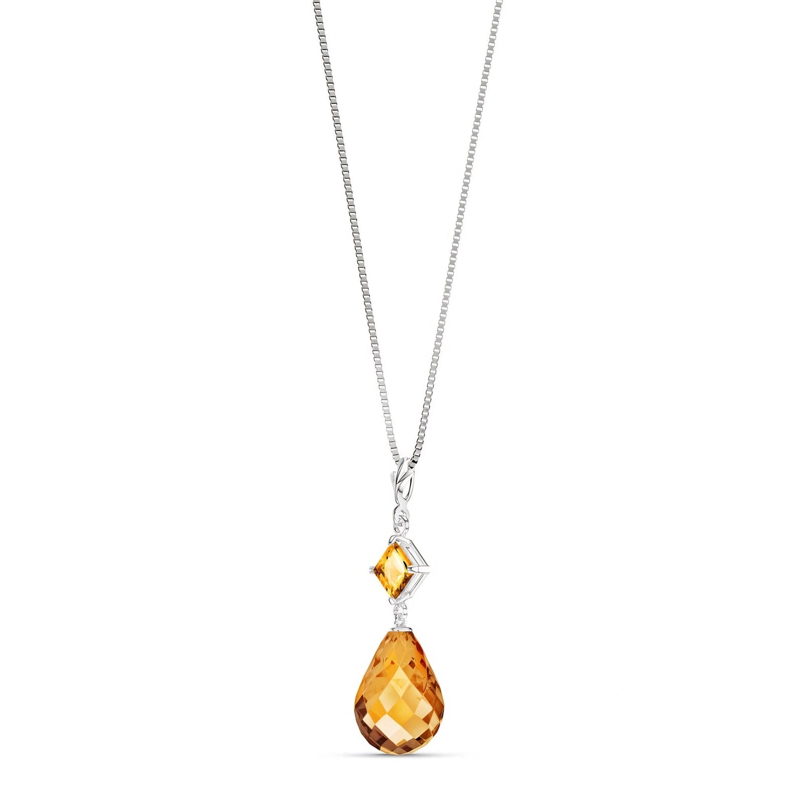 White Gold Pendant Necklace Amethyst 10K — Saveria