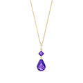 Yellow Gold Pendant Necklace Amethyst 10K — Saveria
