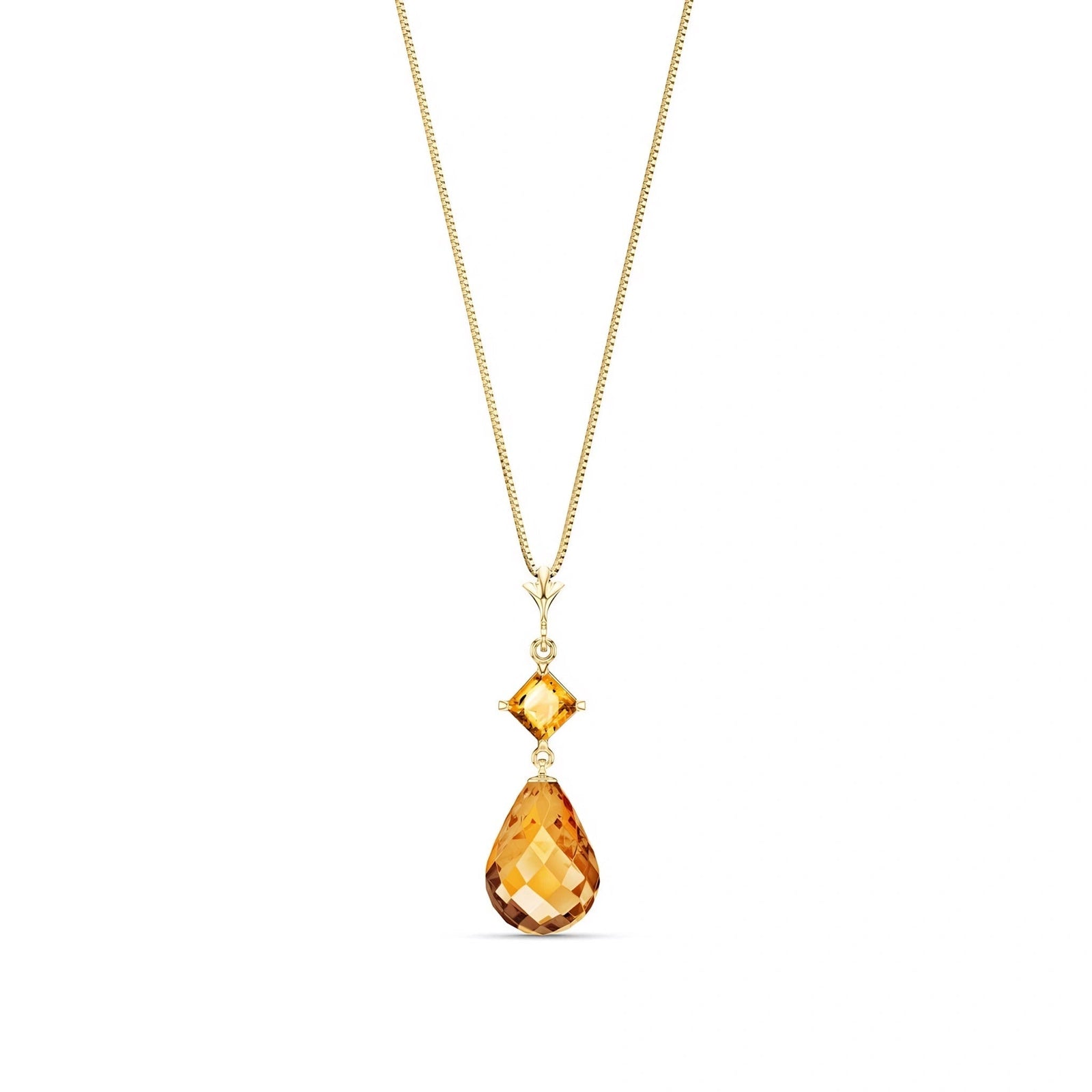 Yellow Gold Pendant Necklace Amethyst 10K — Saveria