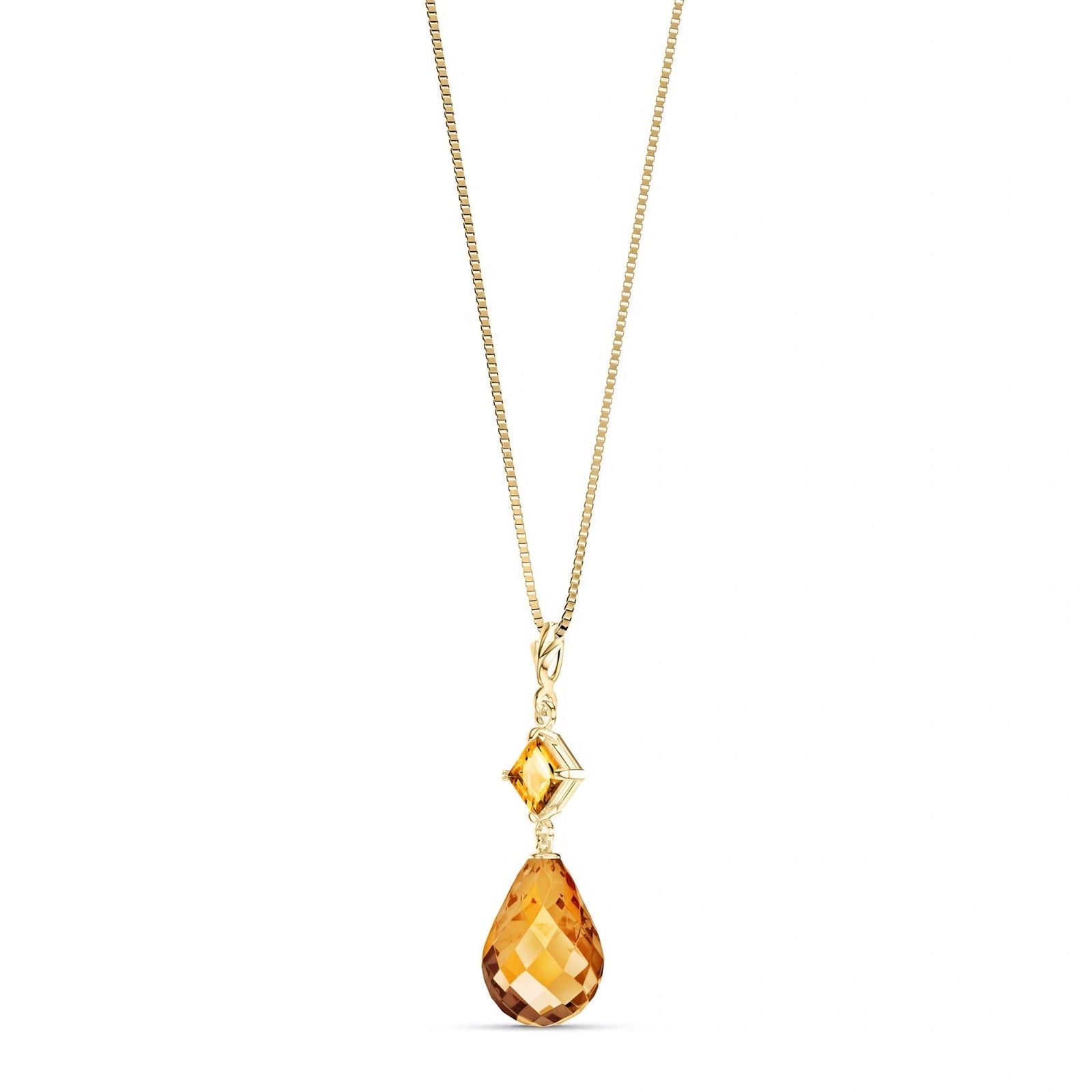 Yellow Gold Pendant Necklace Amethyst 10K — Saveria