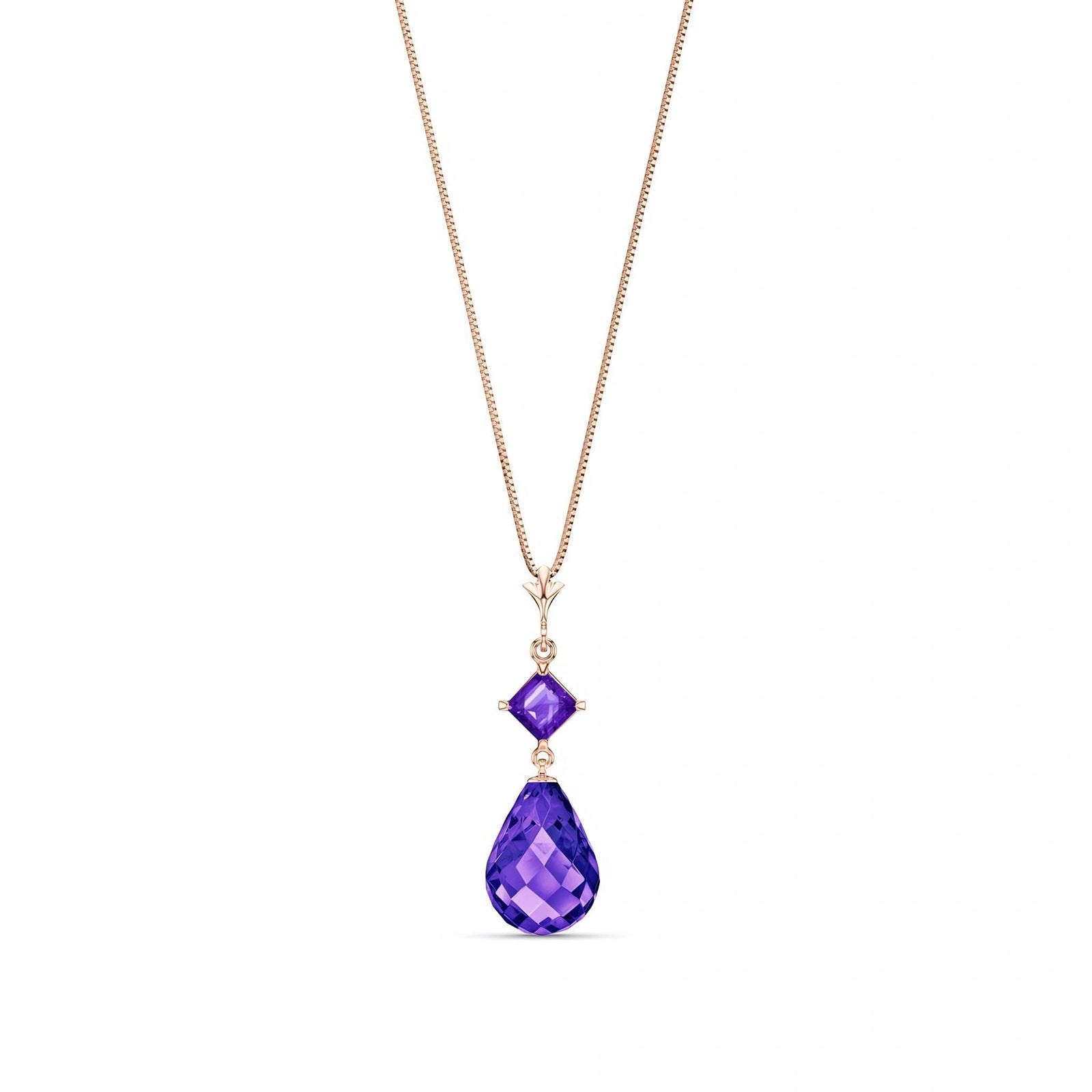 Rose Gold Pendant Necklace Blue Topaz 10K — Saveria