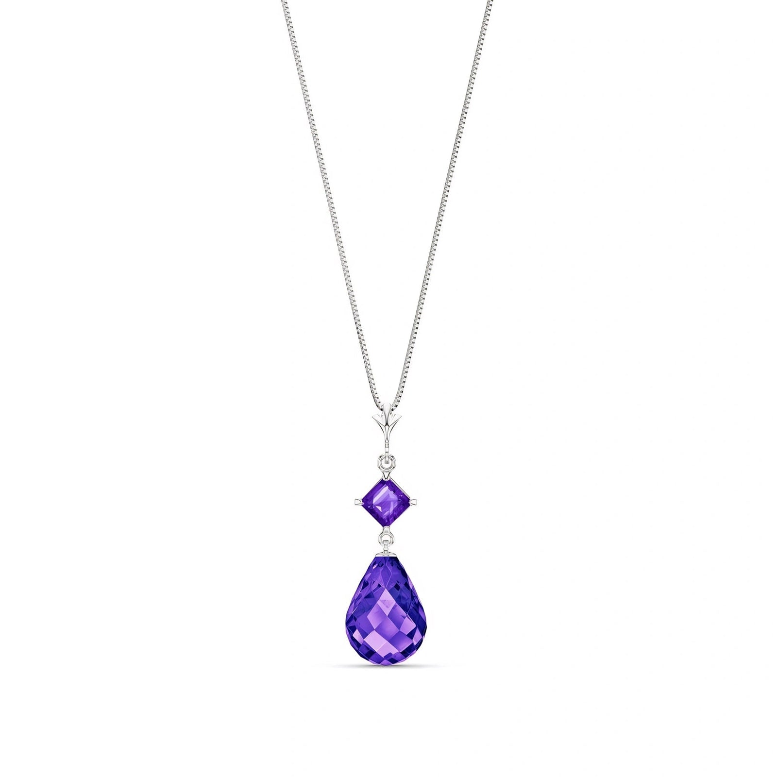 White Gold Pendant Necklace Blue Topaz 10K — Saveria