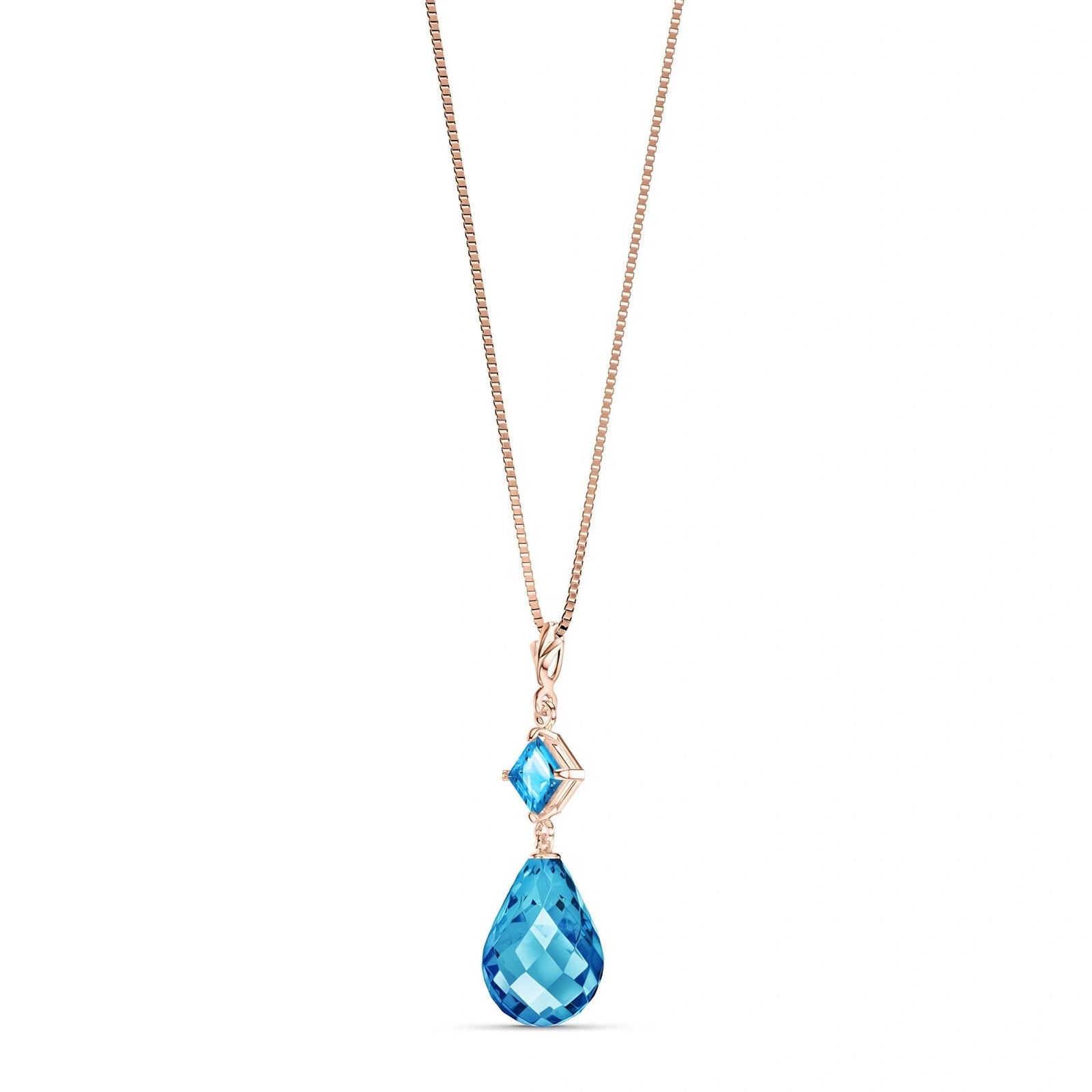 Rose Gold Pendant Necklace Citrine 10K — Saveria