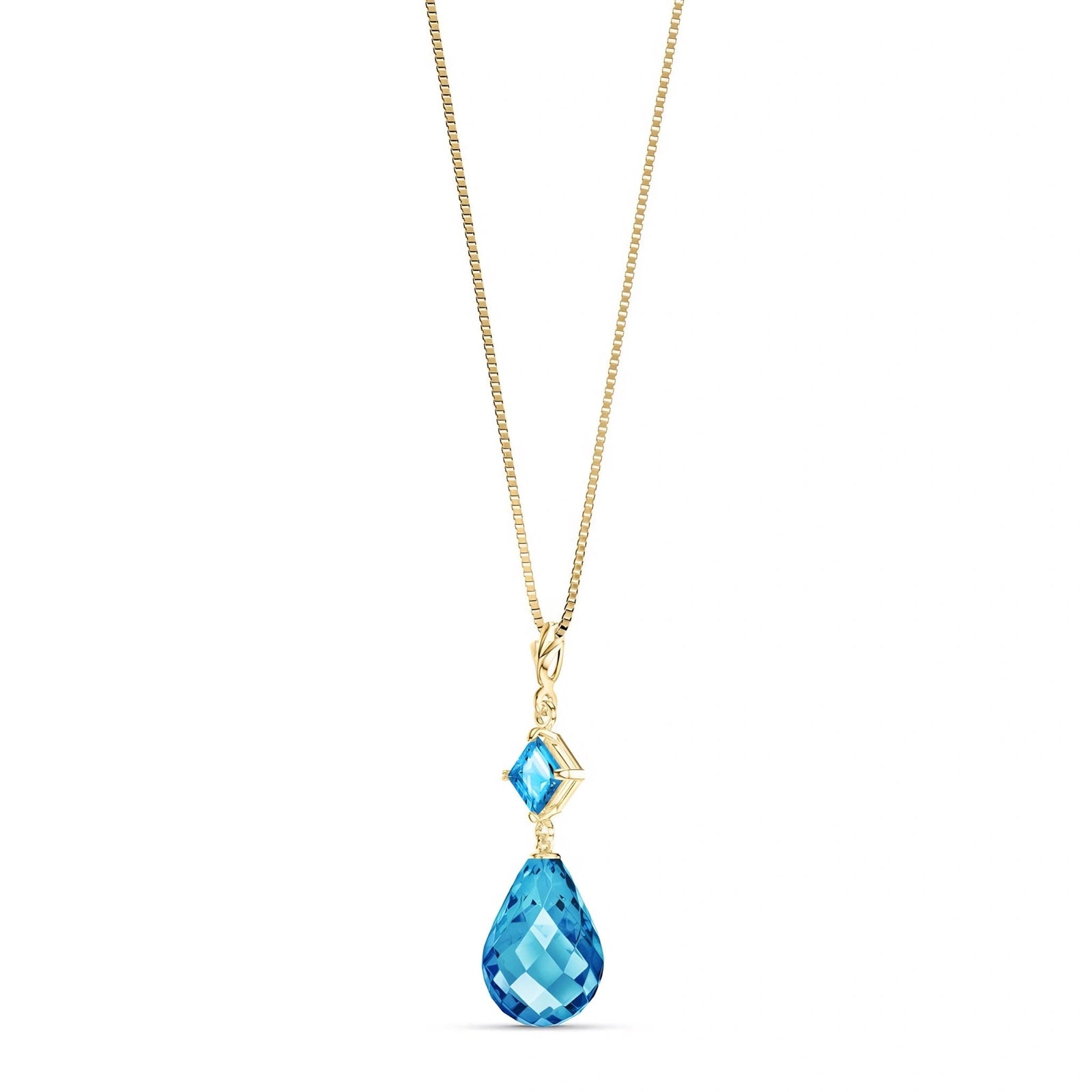 Yellow Gold Pendant Necklace Citrine 10K — Saveria