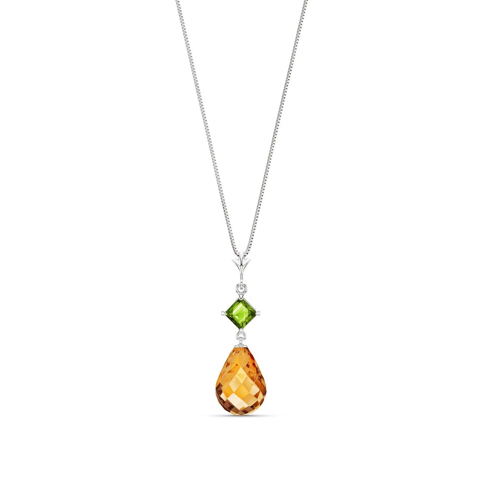 White Gold Pendant Necklace Emerald 10K — Saveria