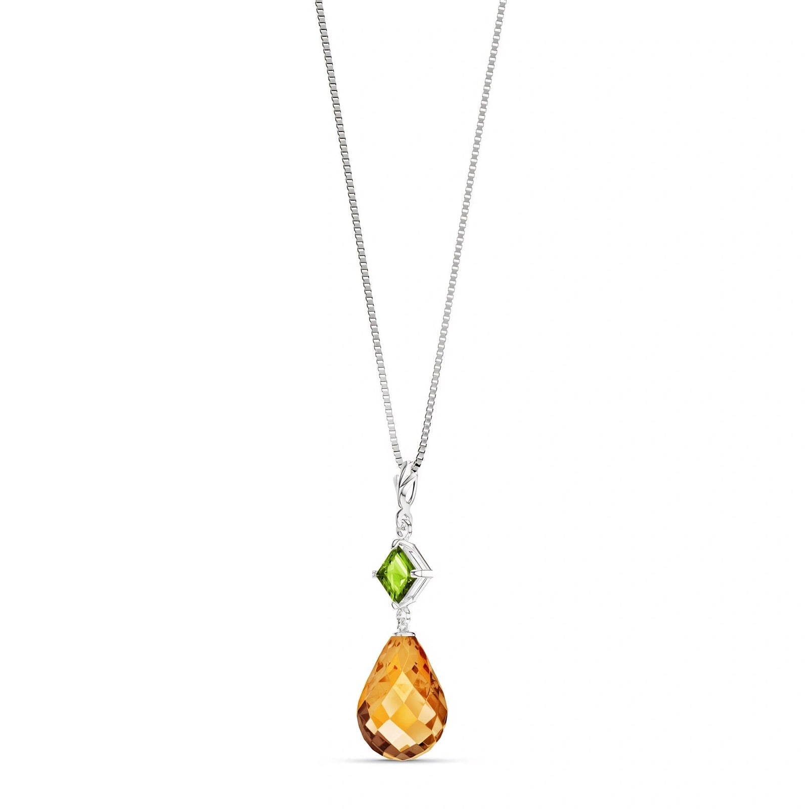 White Gold Pendant Necklace Emerald 10K — Saveria