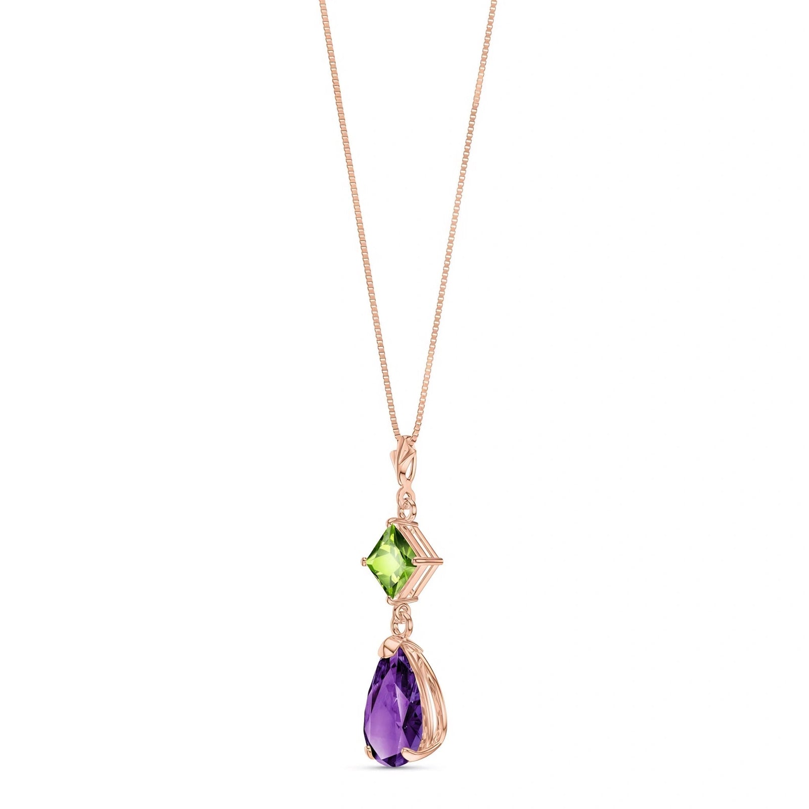 Rose Gold Classic Necklace Aquamarine 10K — Palma