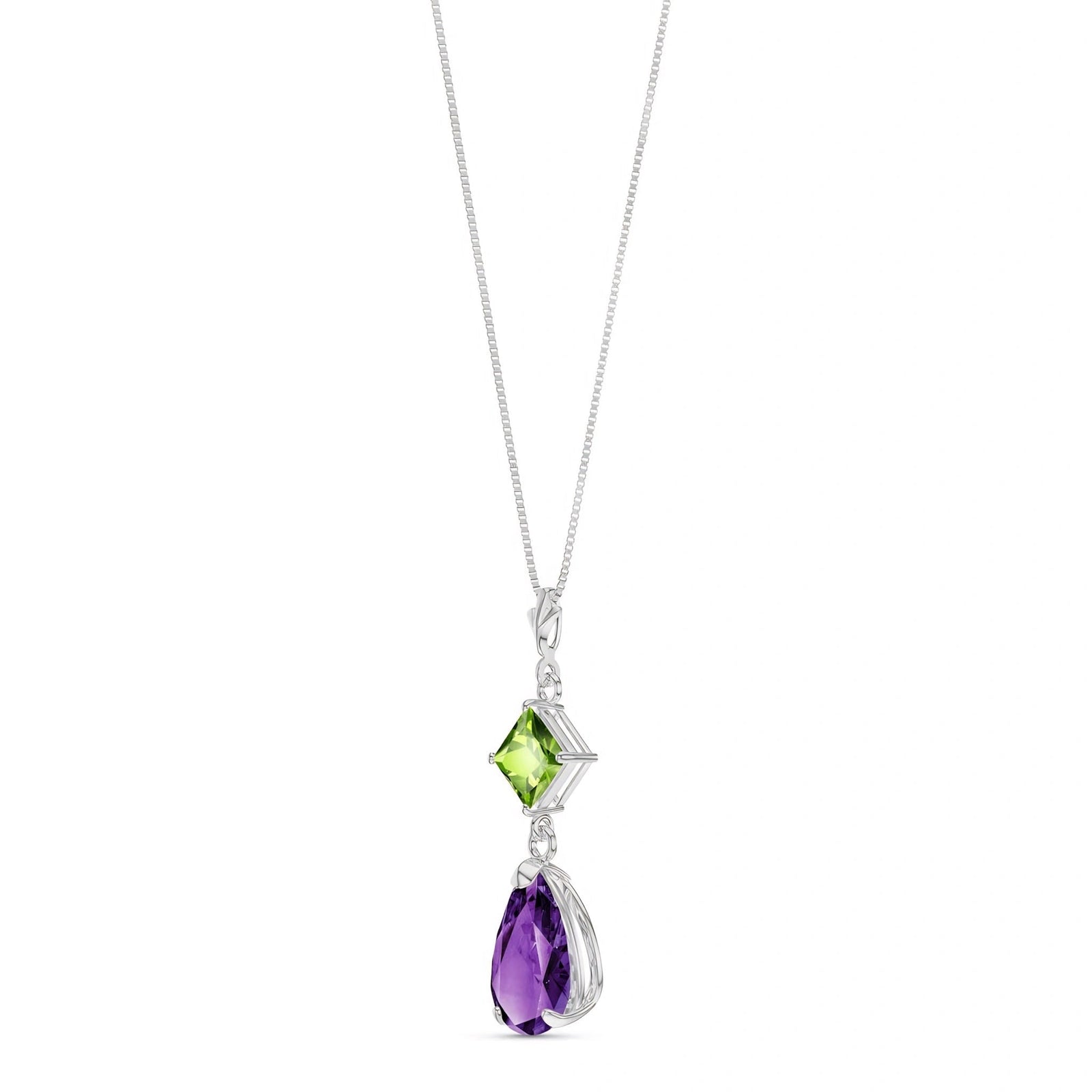 White Gold Classic Necklace Aquamarine 10K — Palma