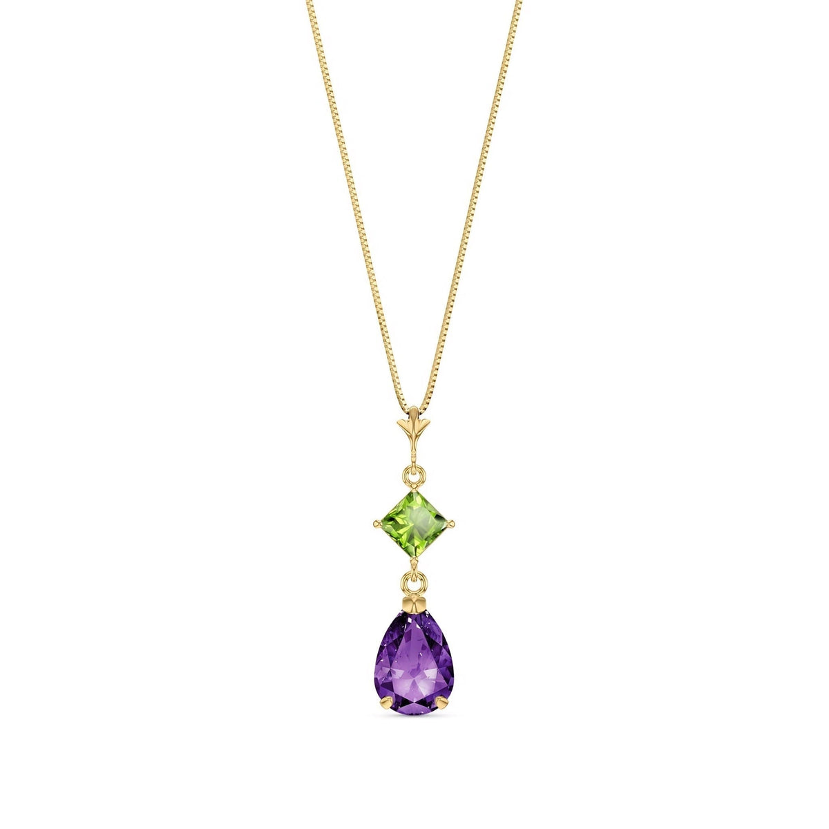 Yellow Gold Classic Necklace Aquamarine 10K — Palma