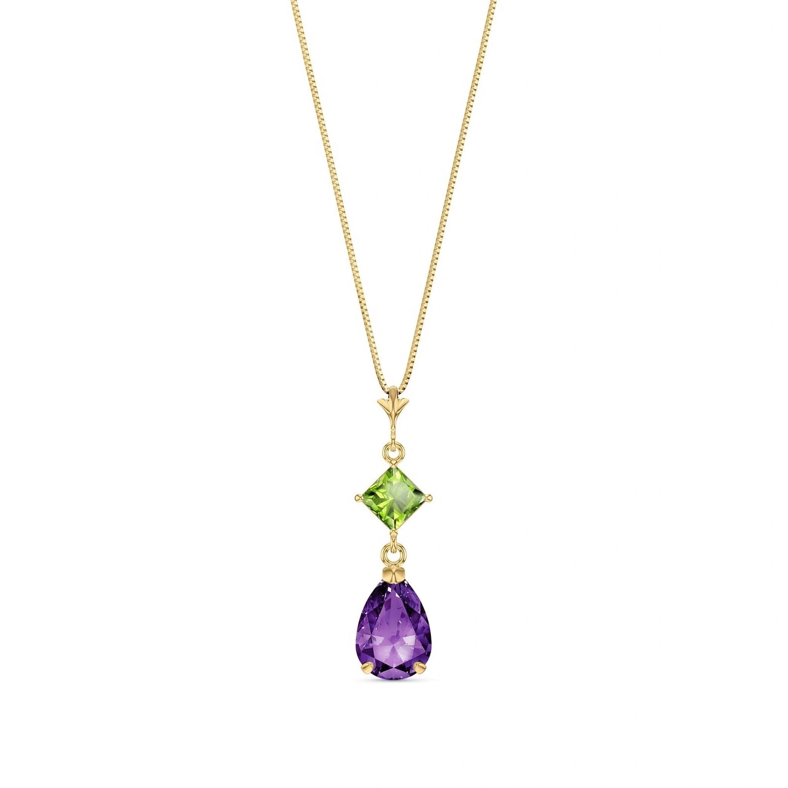 Yellow Gold Classic Necklace Aquamarine 10K — Palma