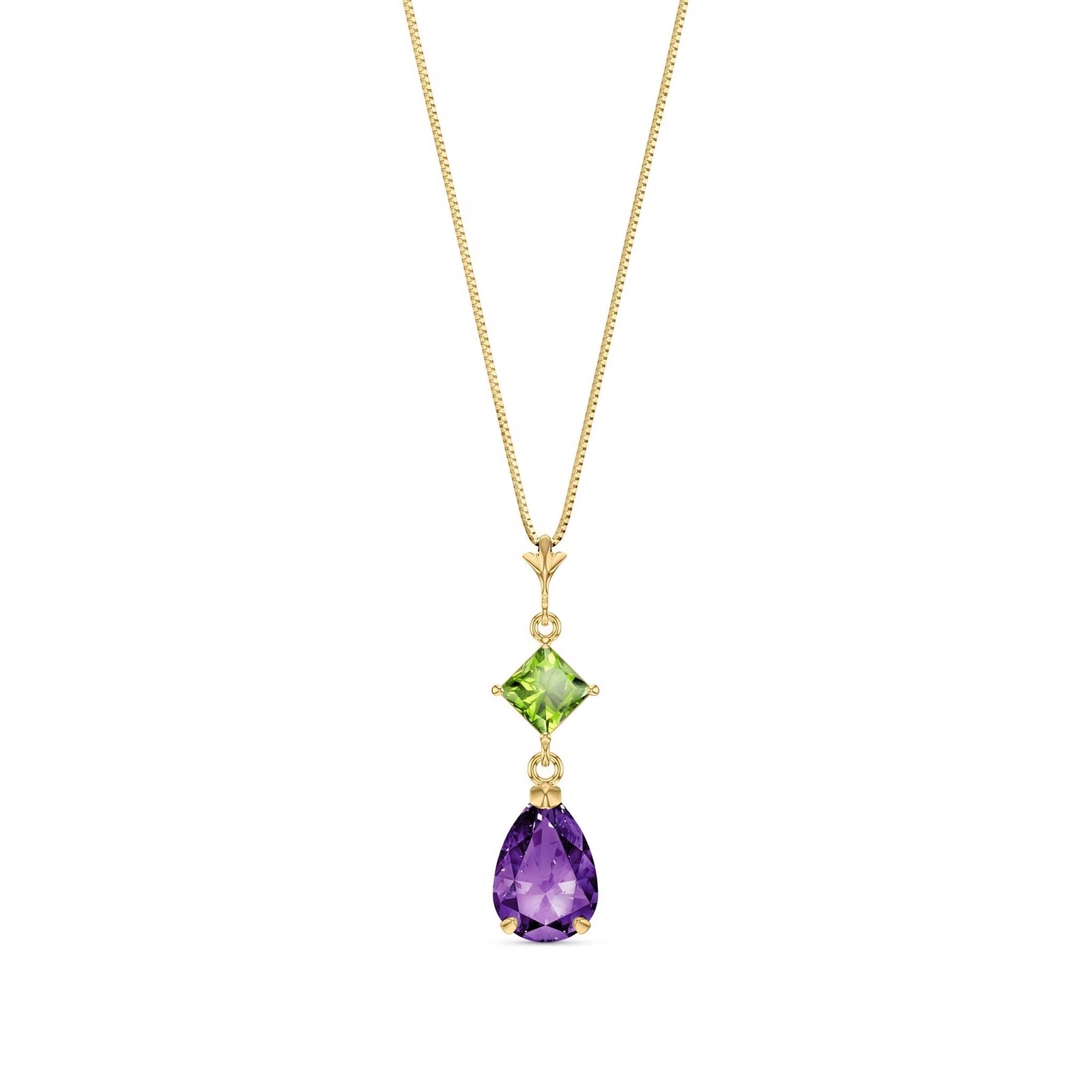 Yellow Gold Classic Necklace Aquamarine 10K — Palma