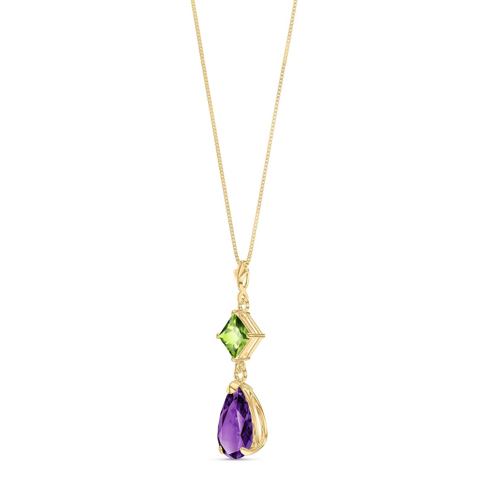 Yellow Gold Classic Necklace Aquamarine 10K — Palma